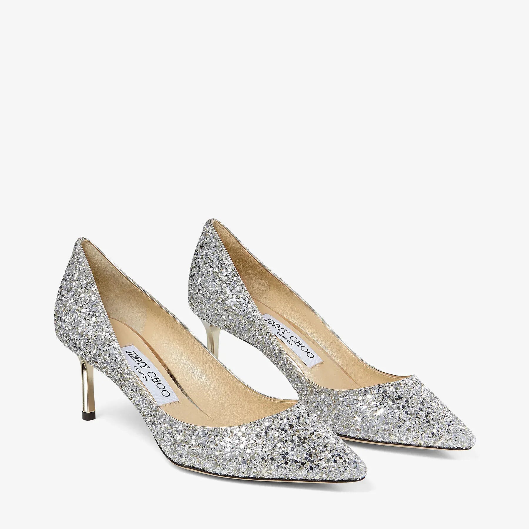 Jimmy Choo Romy 60 Champagne Coarse Glitter Pointed Pumps - alternate view