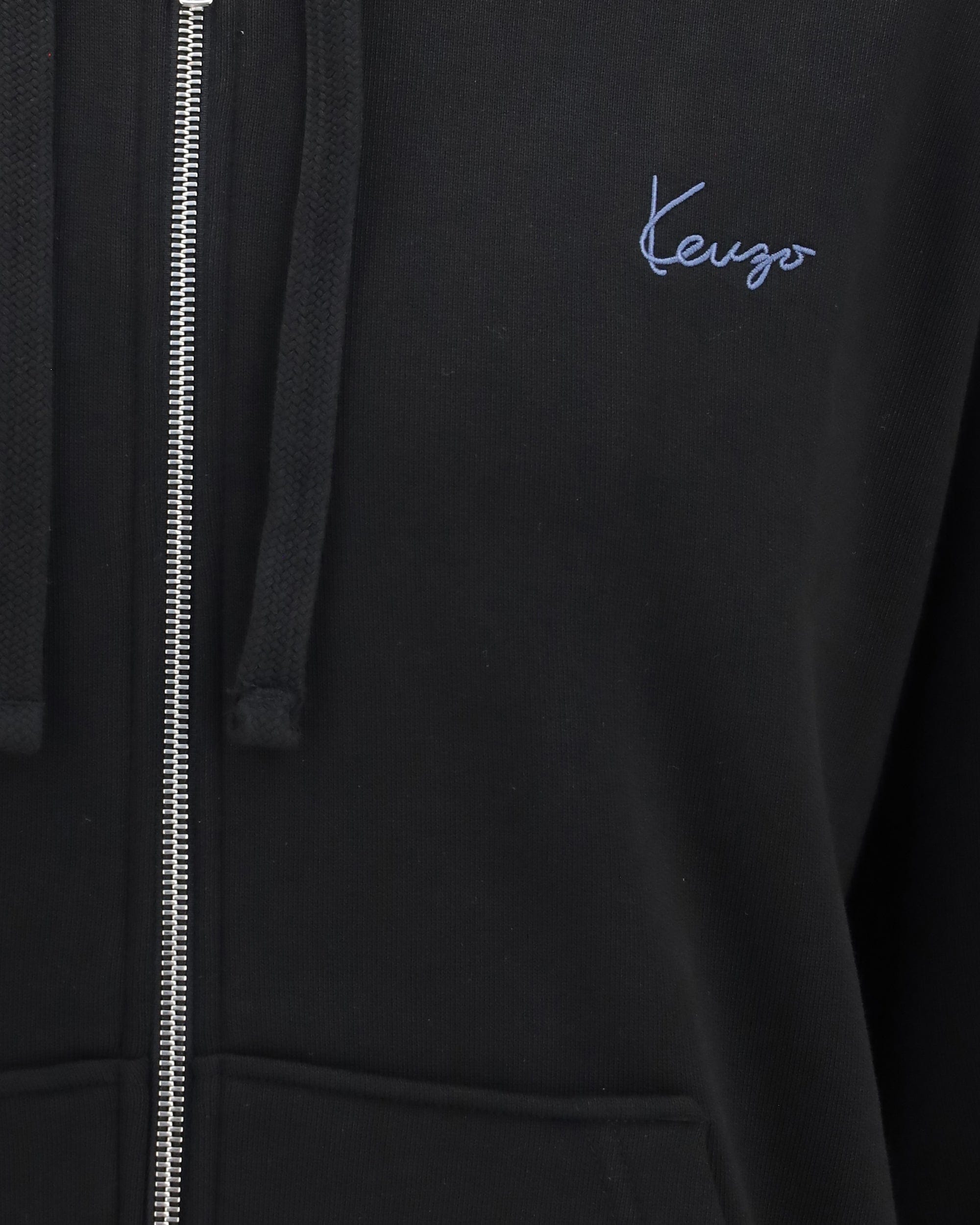 Kenzo Signature Embroidered Cotton Zip Hoodie