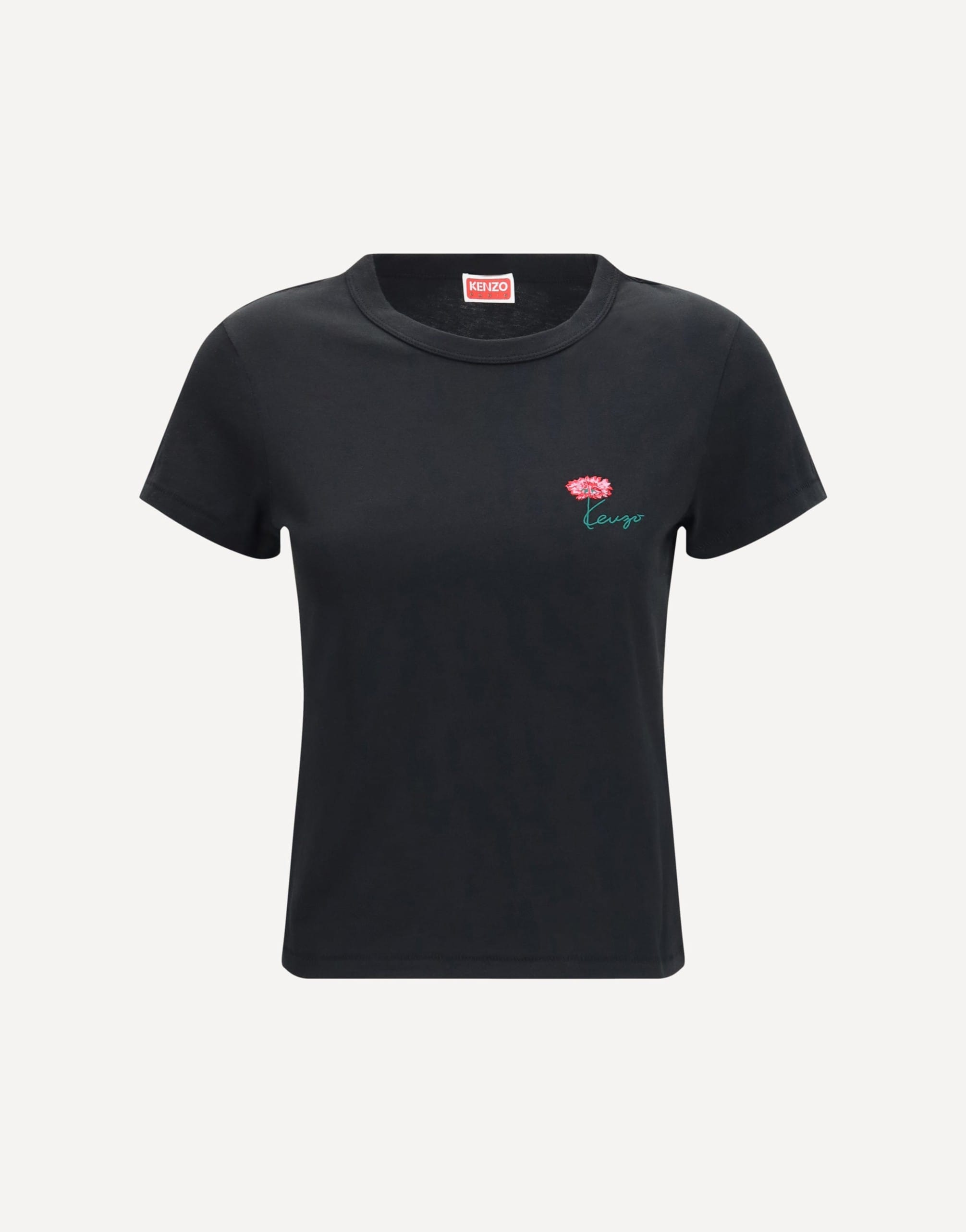 Kenzo Kenzo Tulip Embroidered Cotton T-Shirt