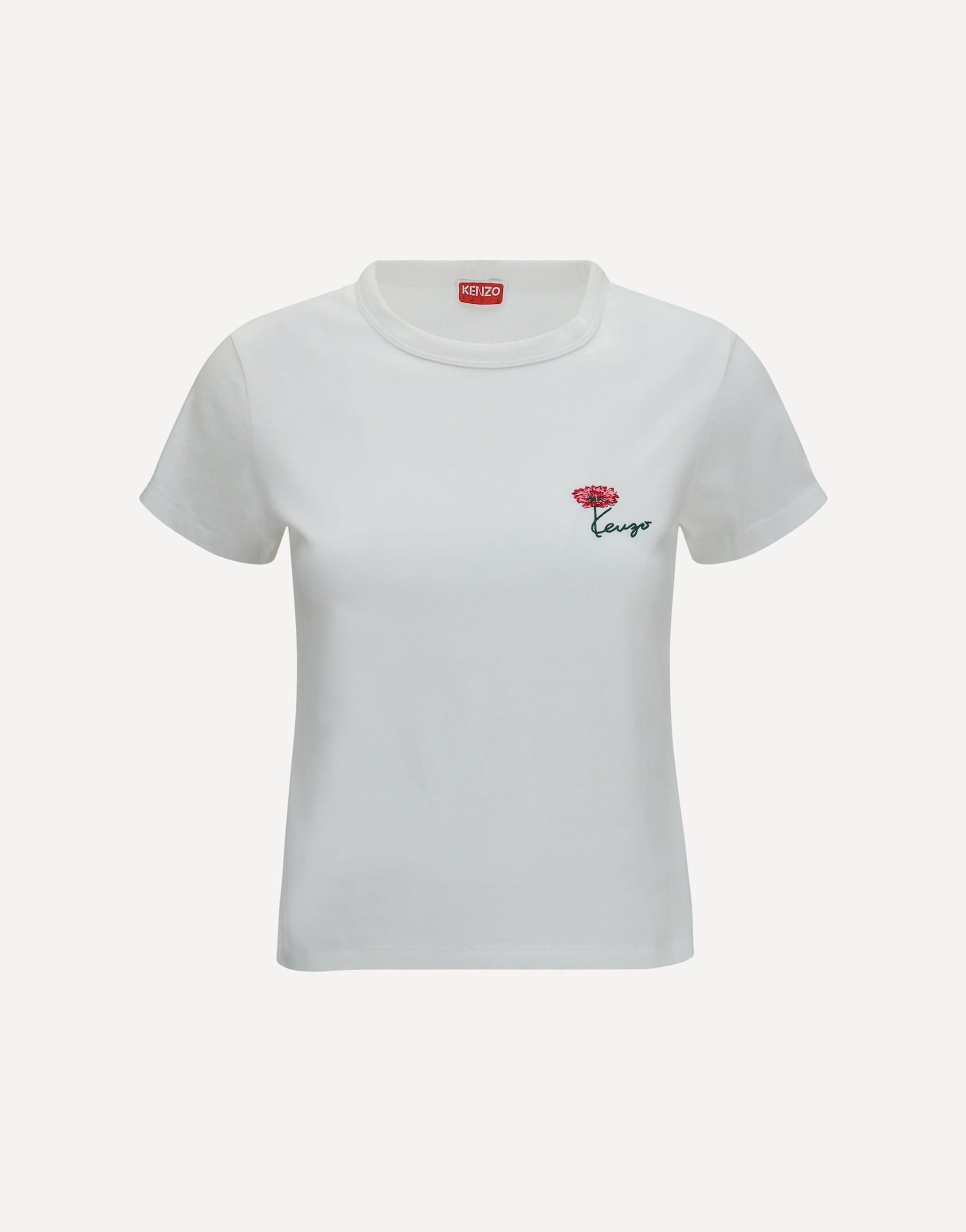 Kenzo Kenzo Tulip Embroidered Cotton T-Shirt