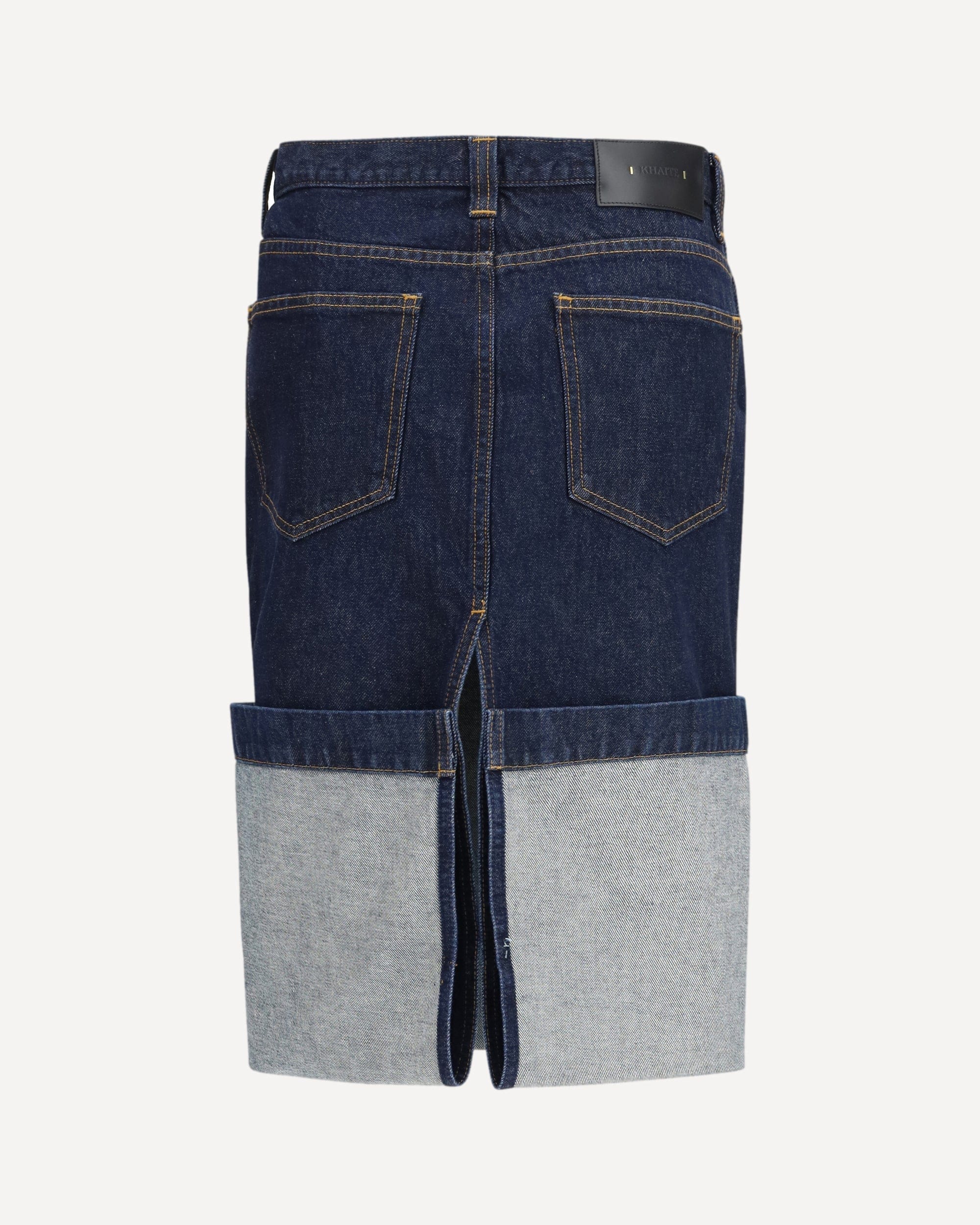 Khaite Kilian Indigo Denim Midi Skirt