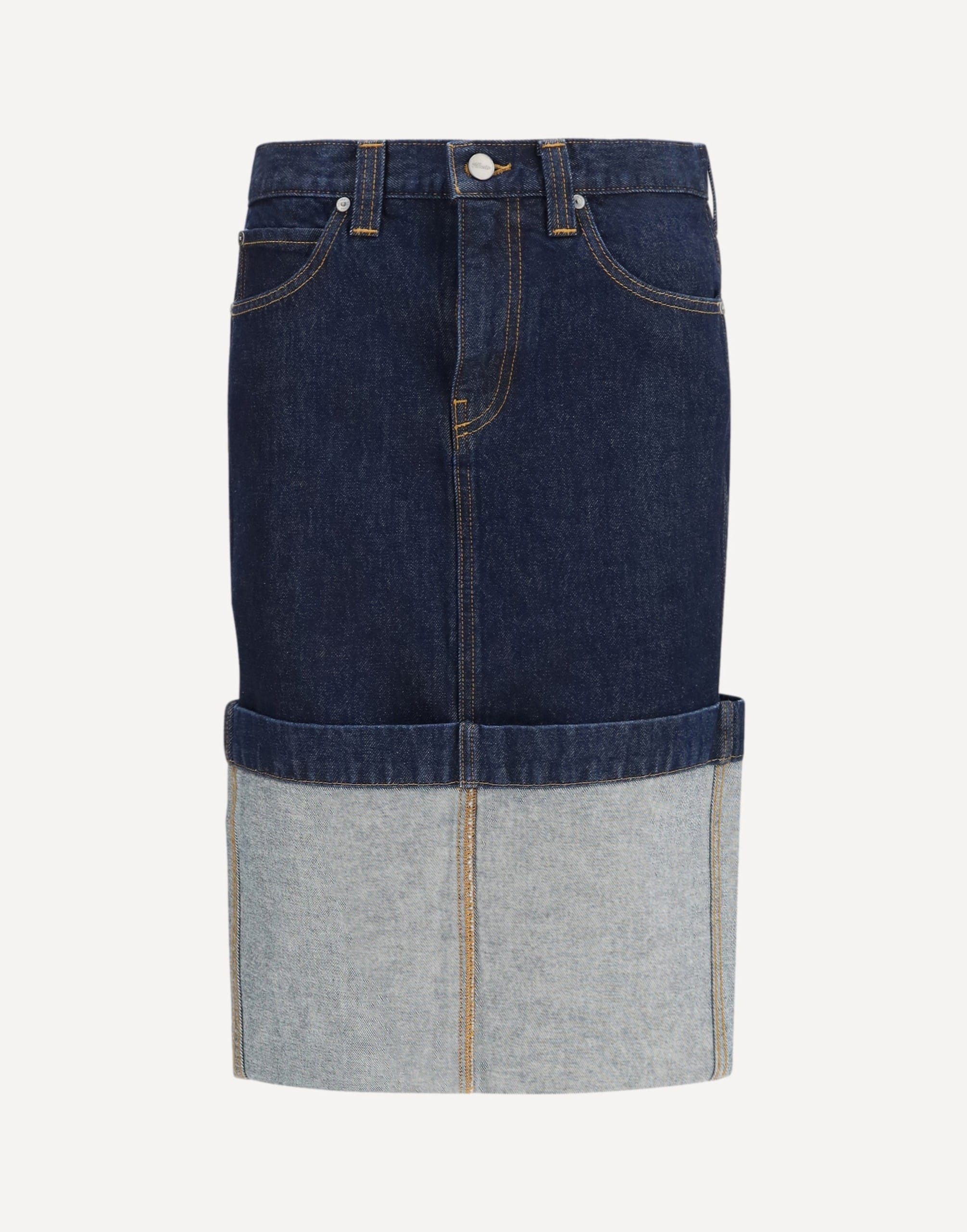 Khaite Kilian Indigo Denim Midi Skirt