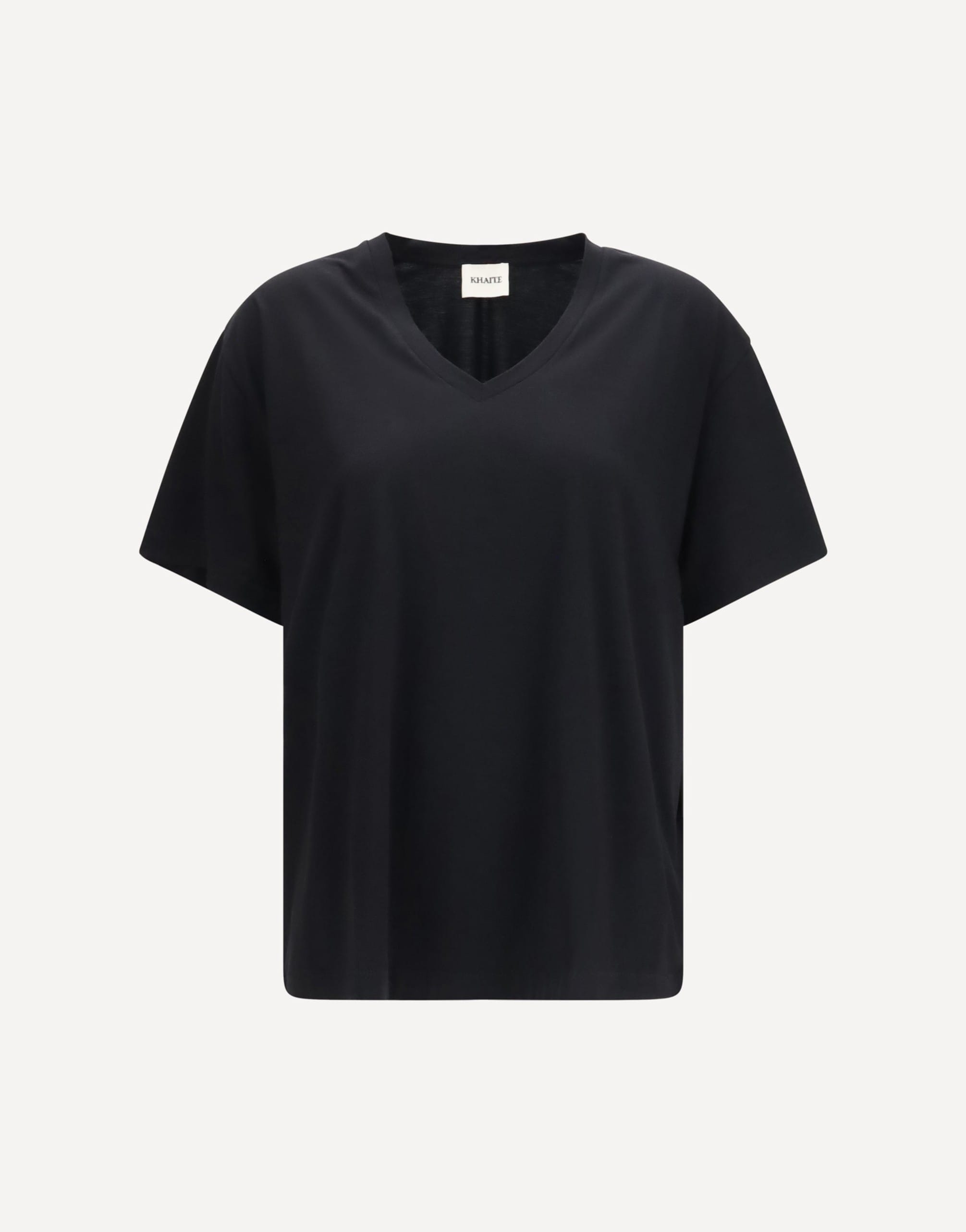 Khaite Linda V-Neck Ladder Stitch T-Shirt