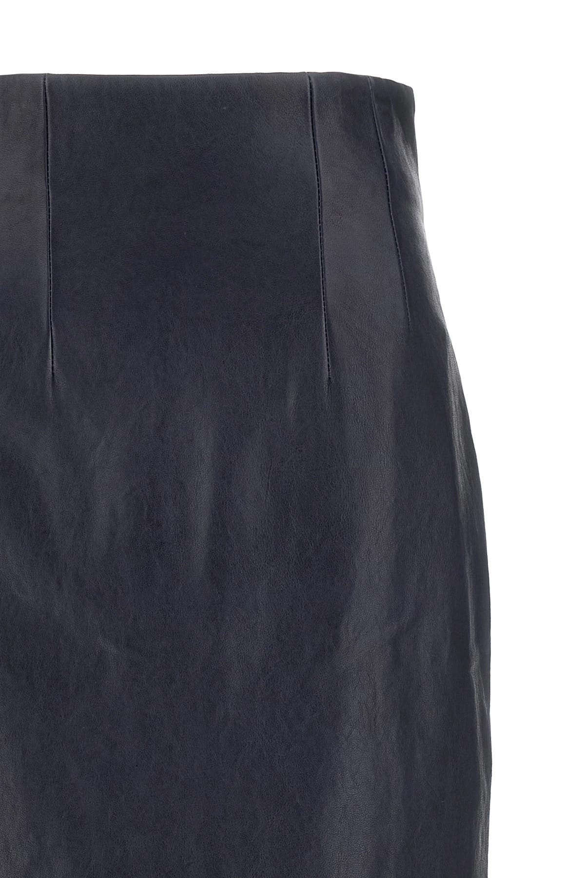 Khaite Khaite Loxley Leather Midi Skirt
