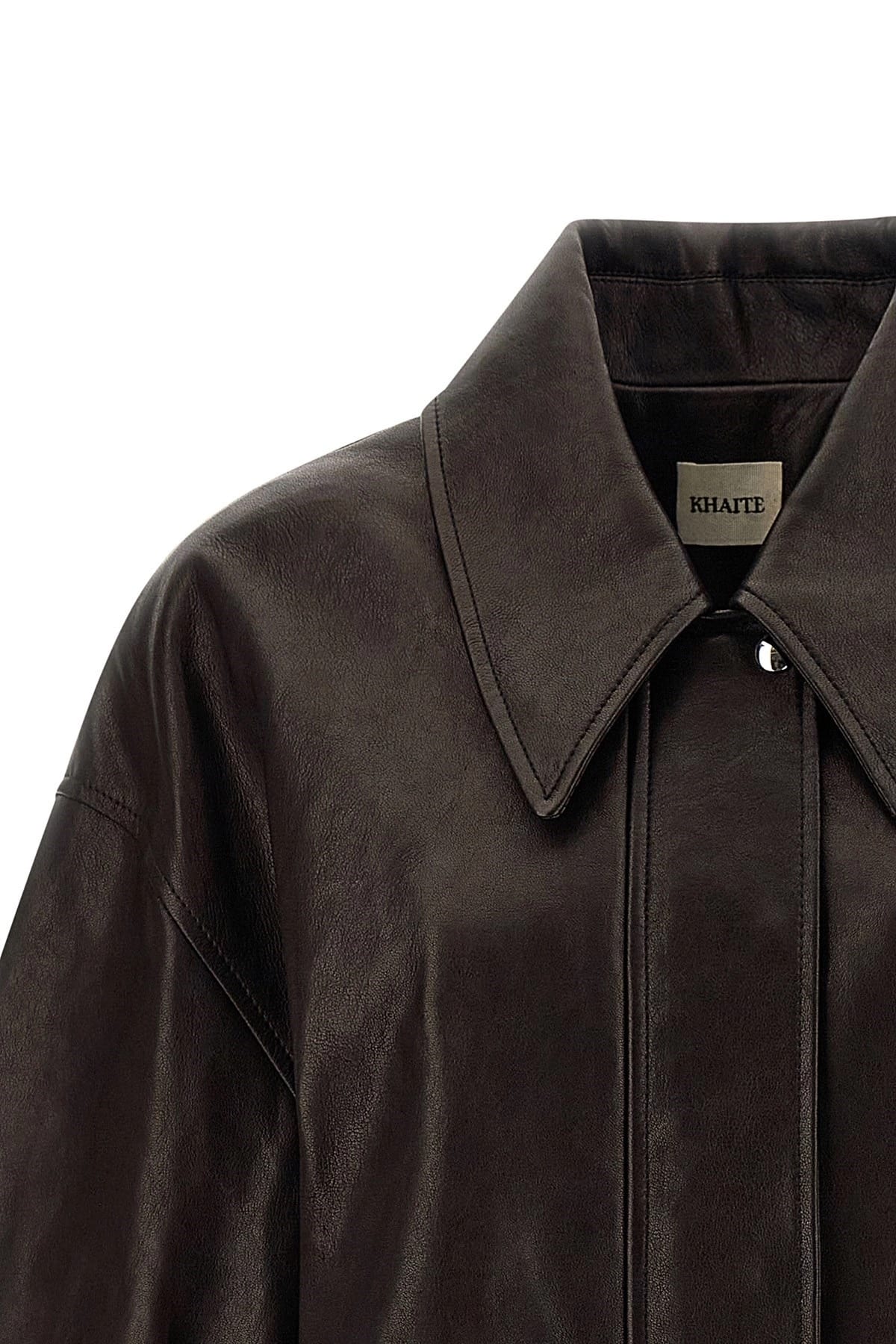 Khaite Khaite Shelman Leather Bomber Jacket