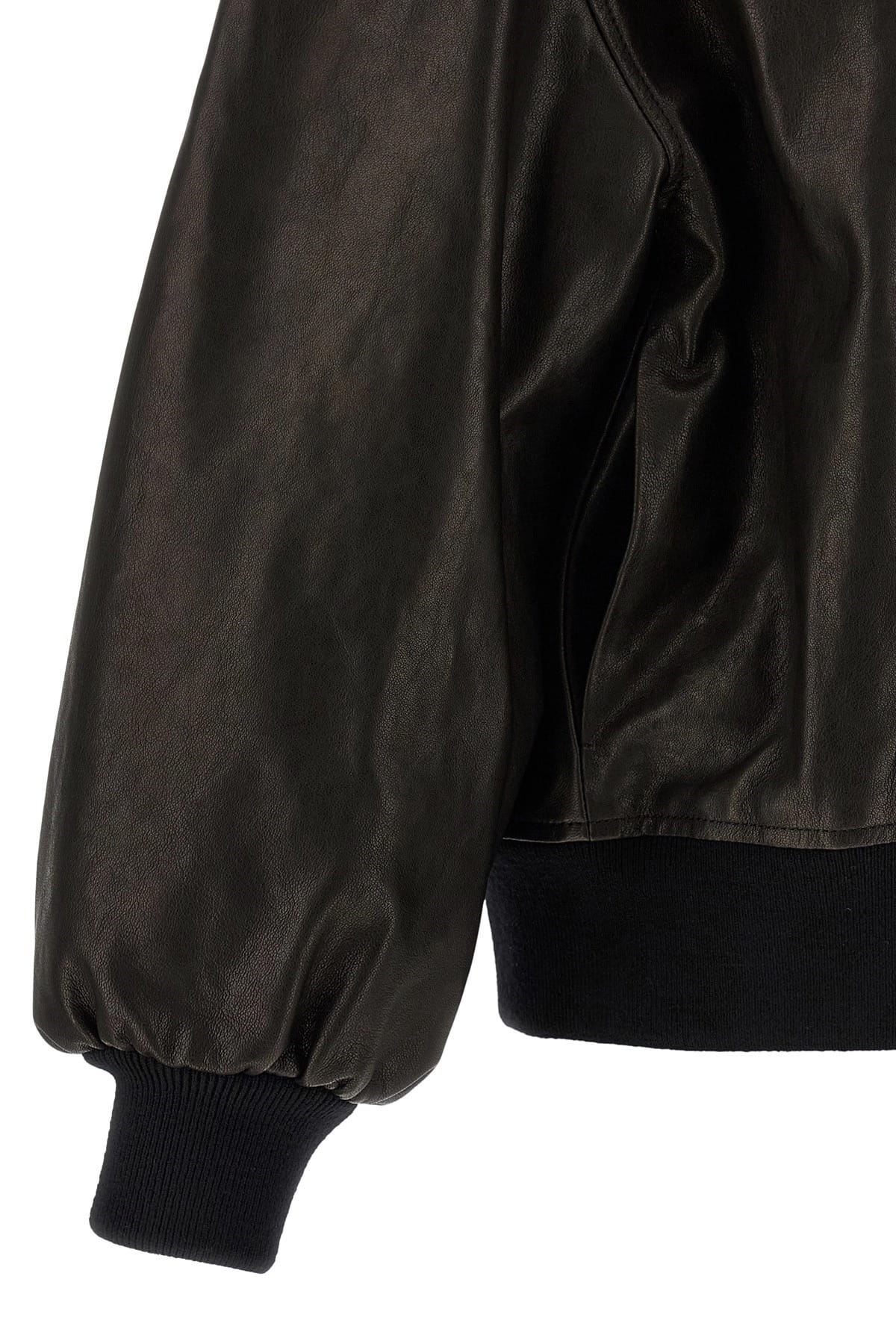 Khaite Shelman Leather Bomber Jacket