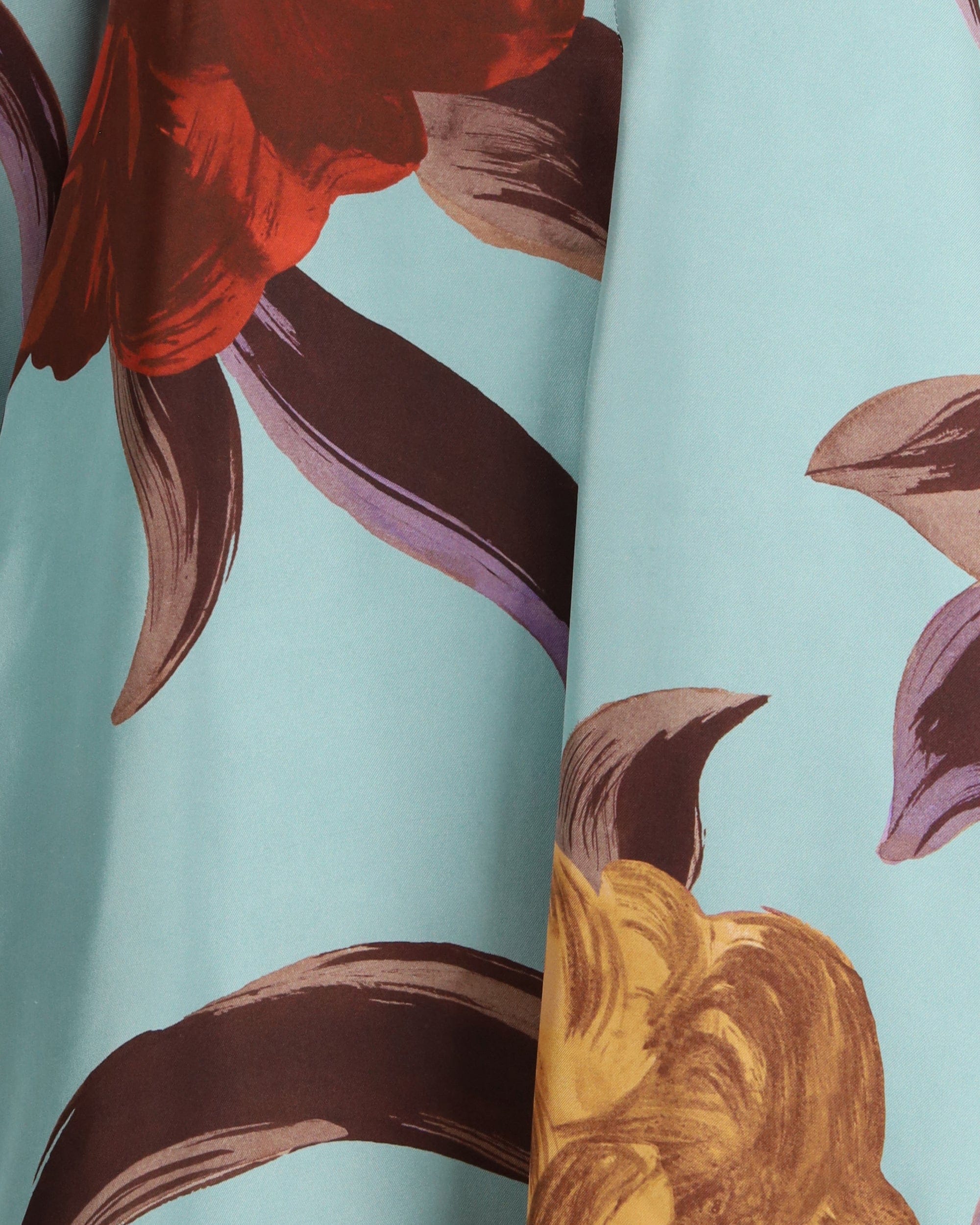 La Double J Peony Print Silk Twill Maxi Dress