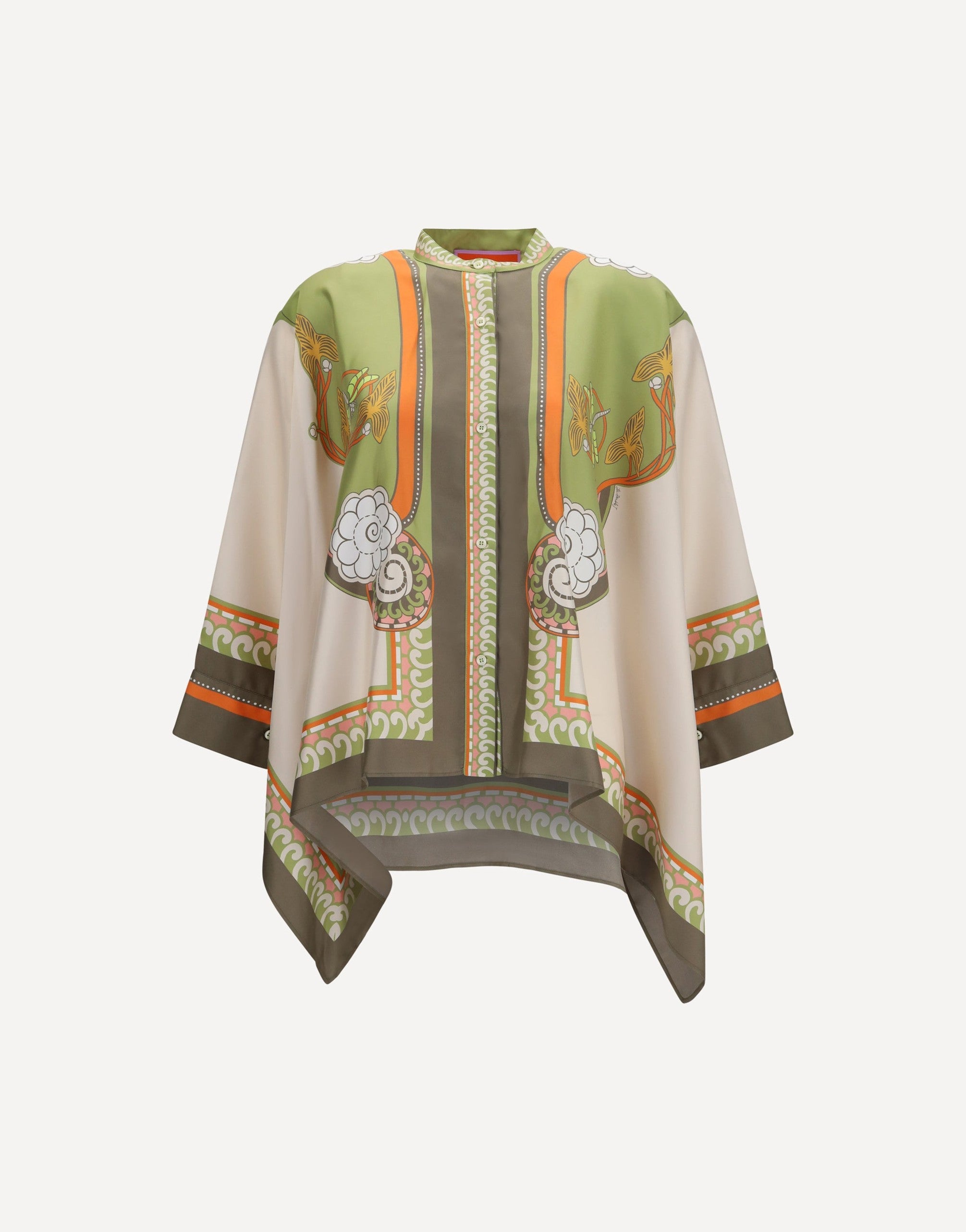 La Double J Printed Silk Scarf Shirt