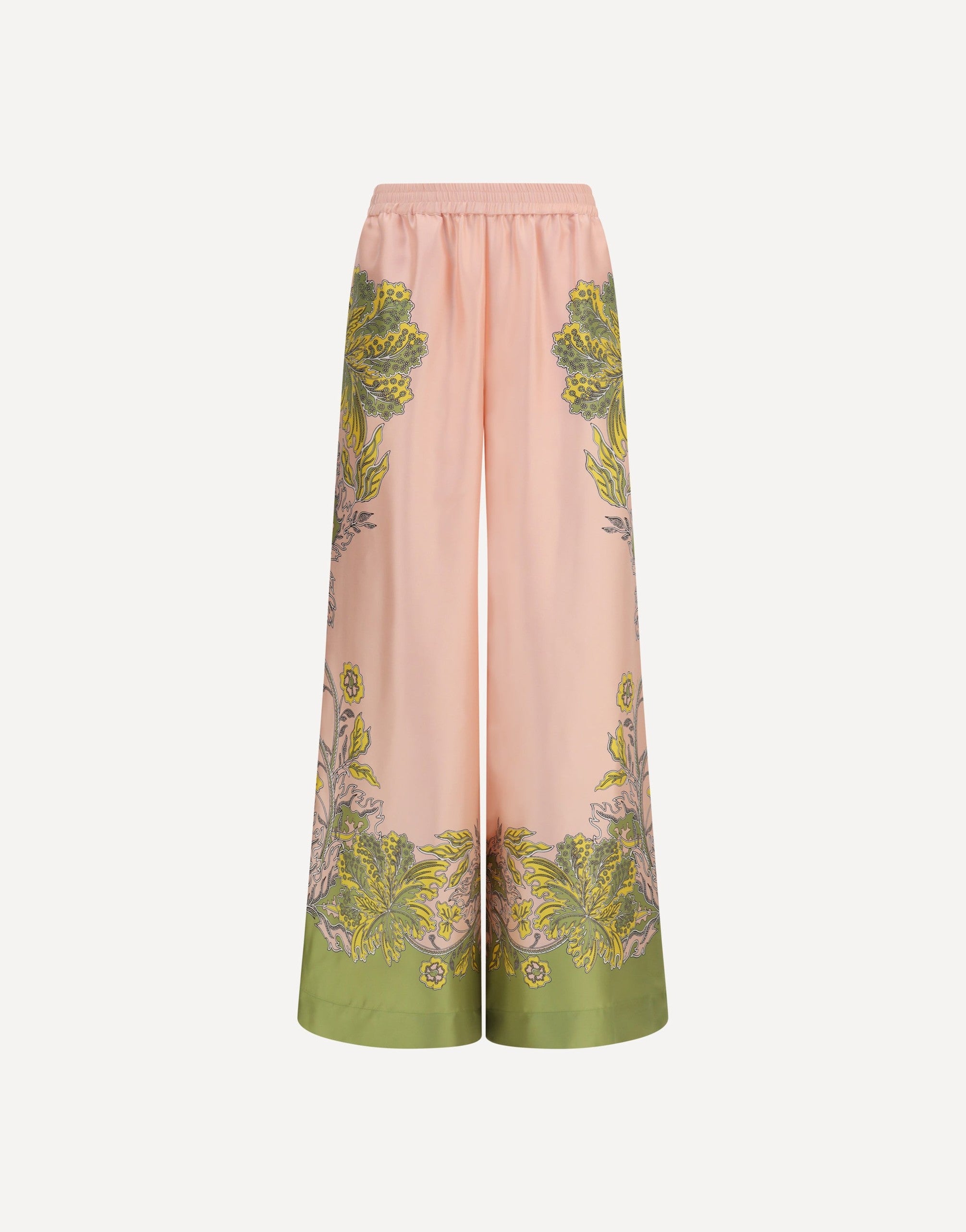 Pantaloni in twill di seta stampata La Double J