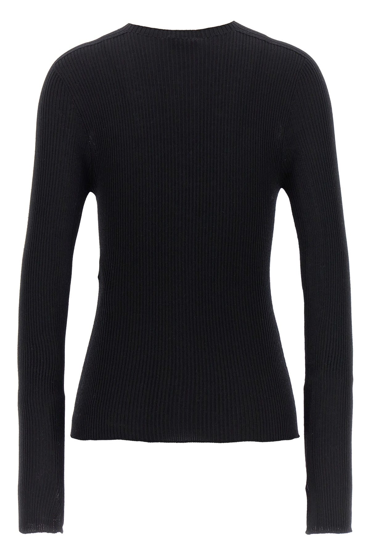 Lanvin Lanvin Black Ribbed Cashmere Blend Sweater
