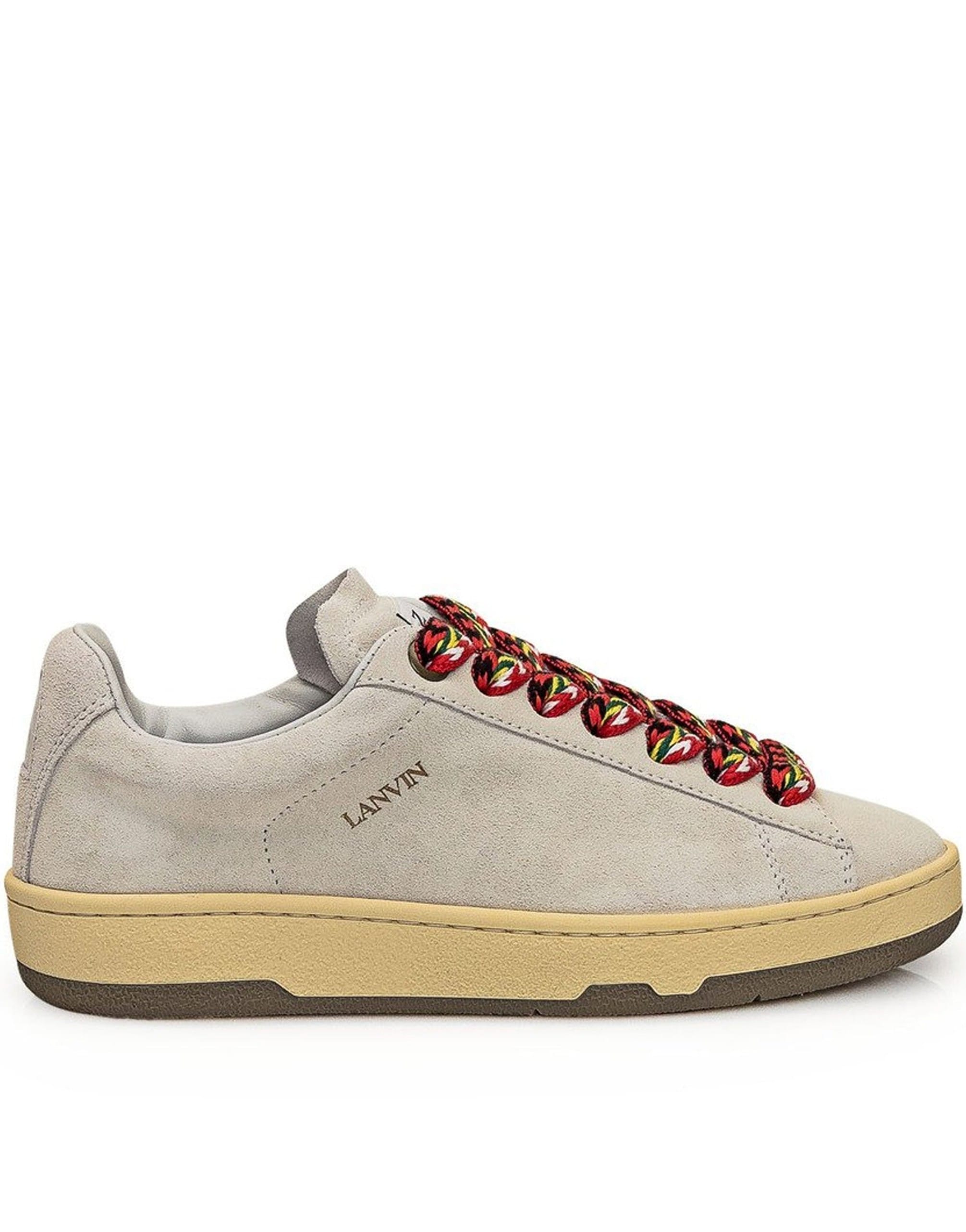 Lanvin Curb Sneakers In Suede Effect Leather