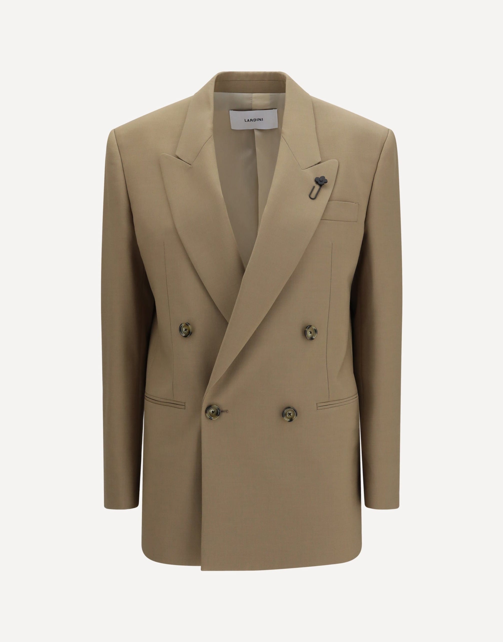 Lardini Lardini Double-Breasted Stretch Wool Blend Blazer