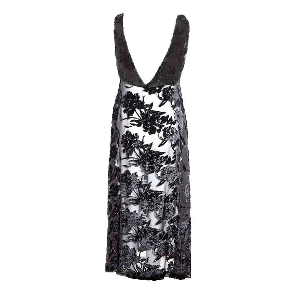 Lardini Lardini Floral Embroidered Sheer Maxi Dress