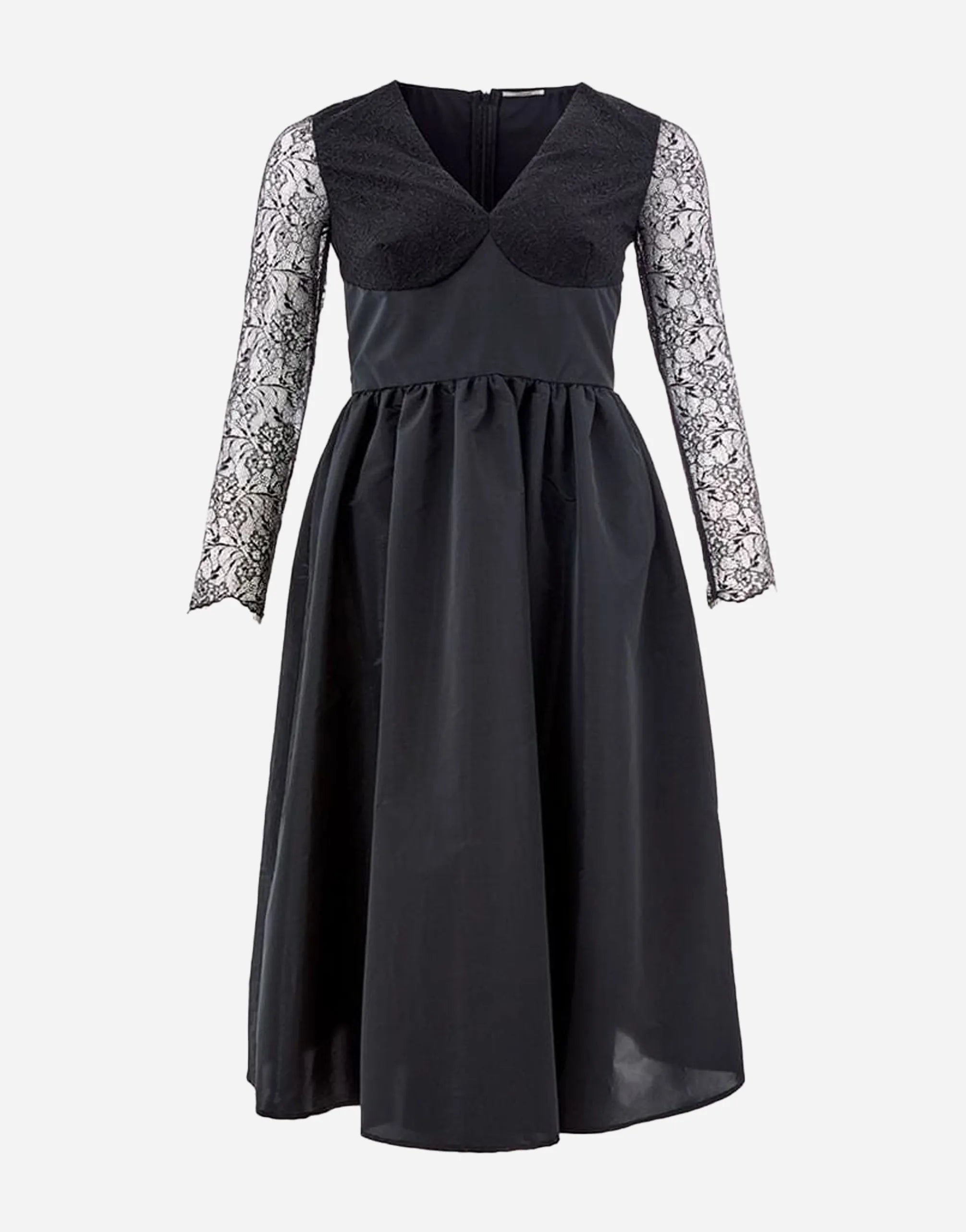 Lardini Lardini Lace Sleeve V-Neck Midi Dress