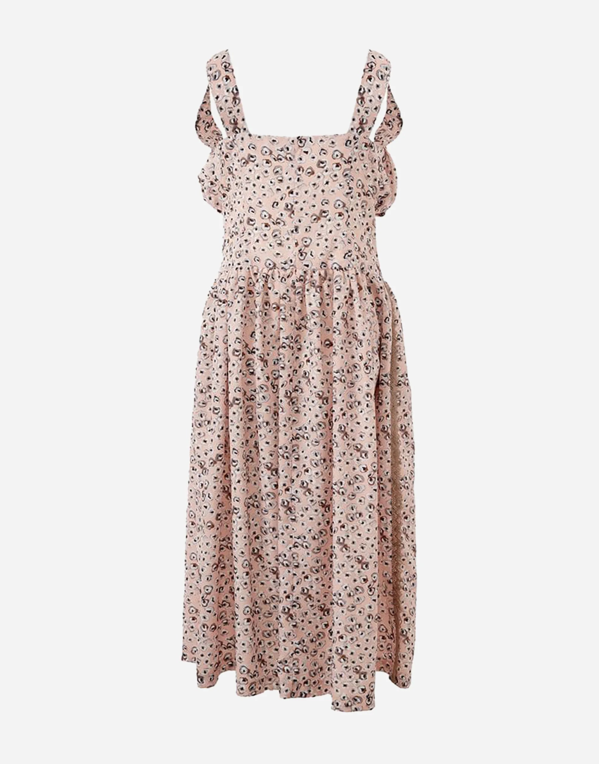 Lardini Lardini Printed Button-Front Gathered Waist Midi Dress
