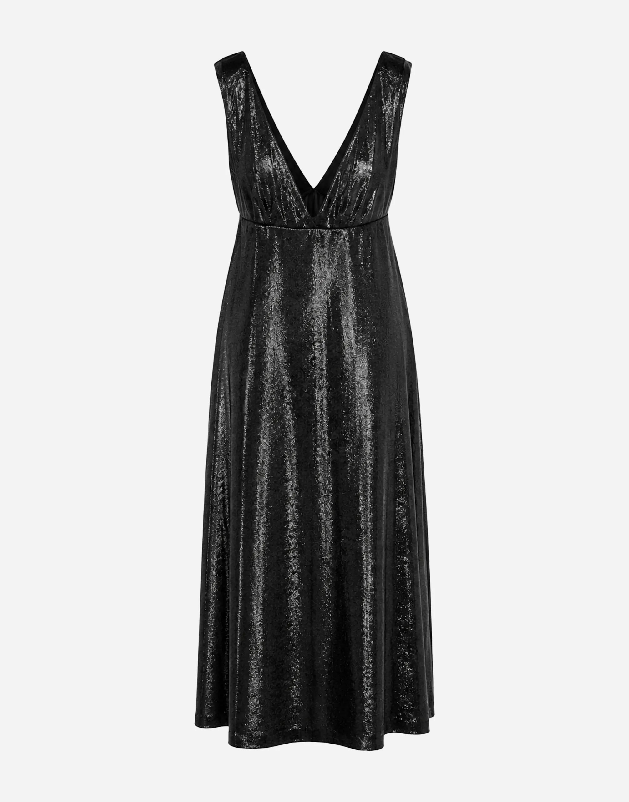 Lardini Lardini V-Neck Metallic Maxi Dress