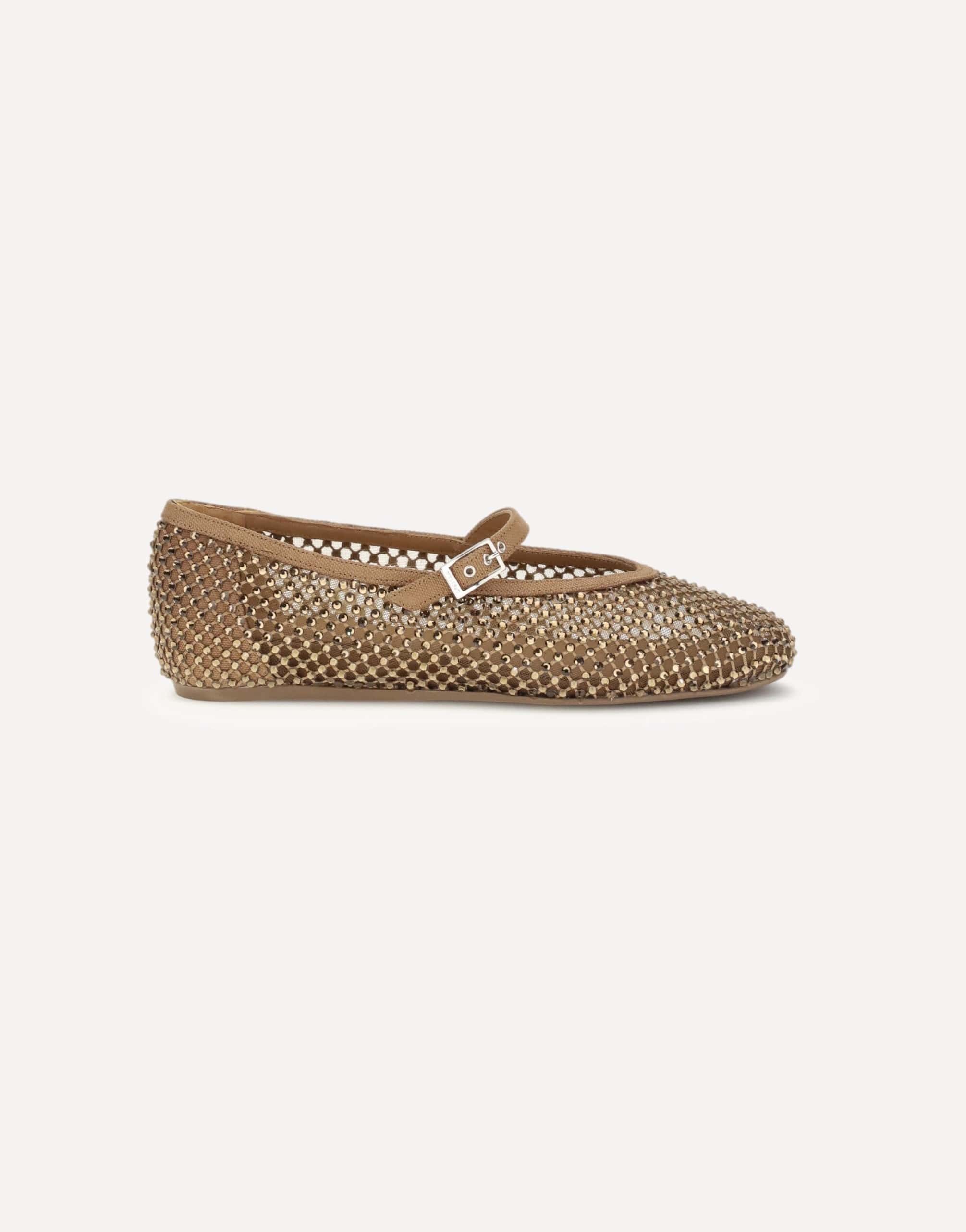 LE SILLA Gilda Mesh Ballerinas With Crystals