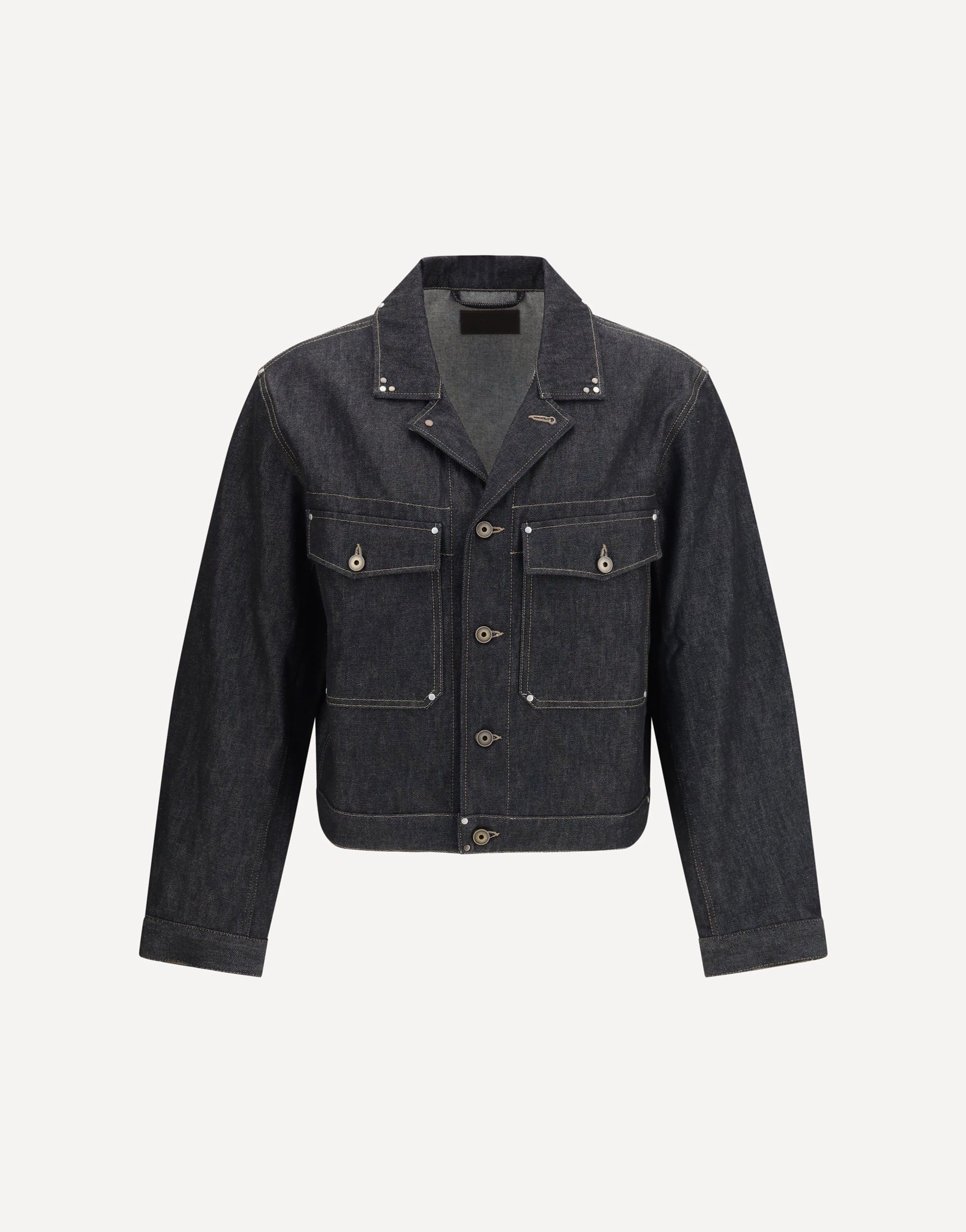 Lemaire Trucker Denim Jacket With Studs