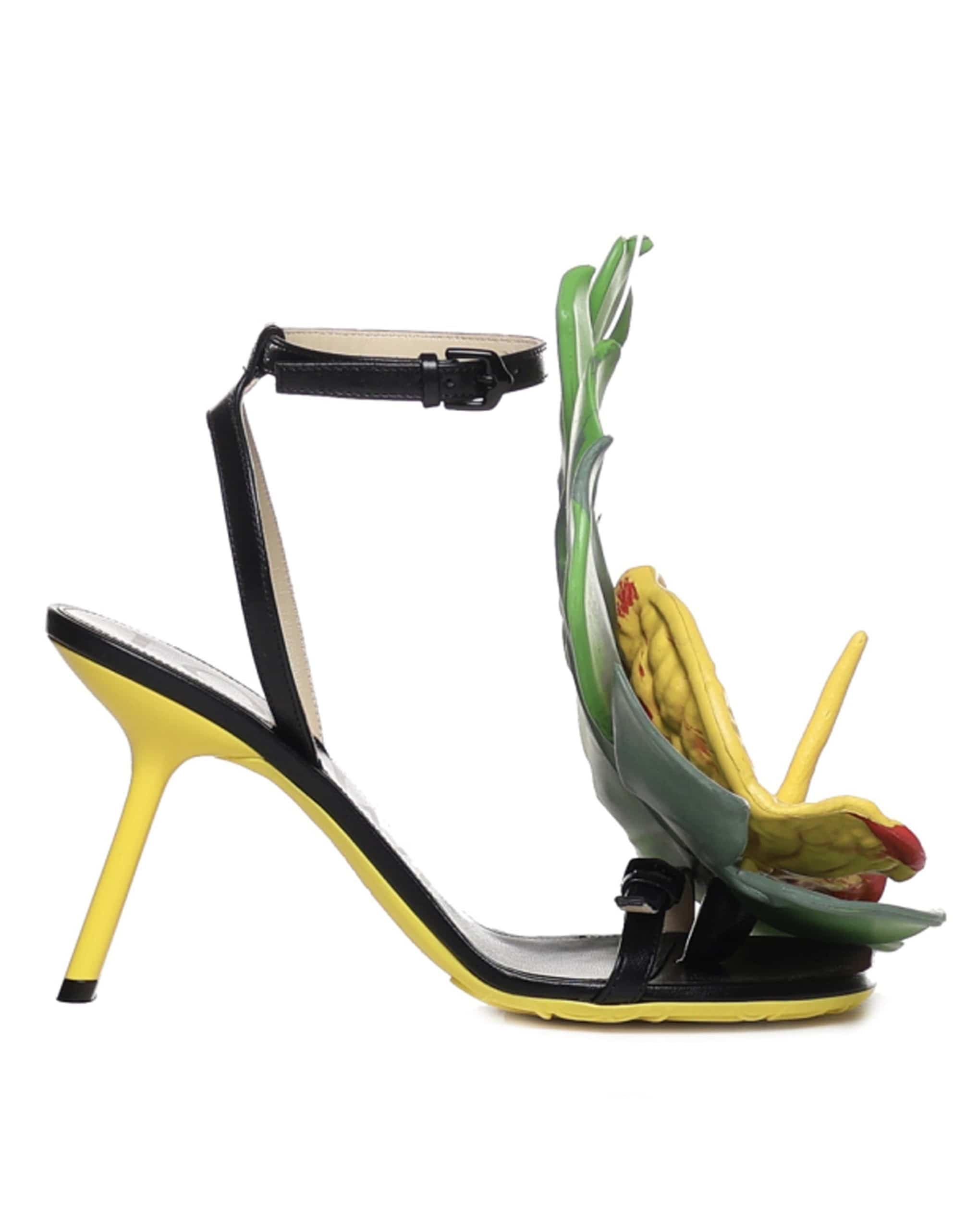 Loewe Petal Monstera Leather Sandals