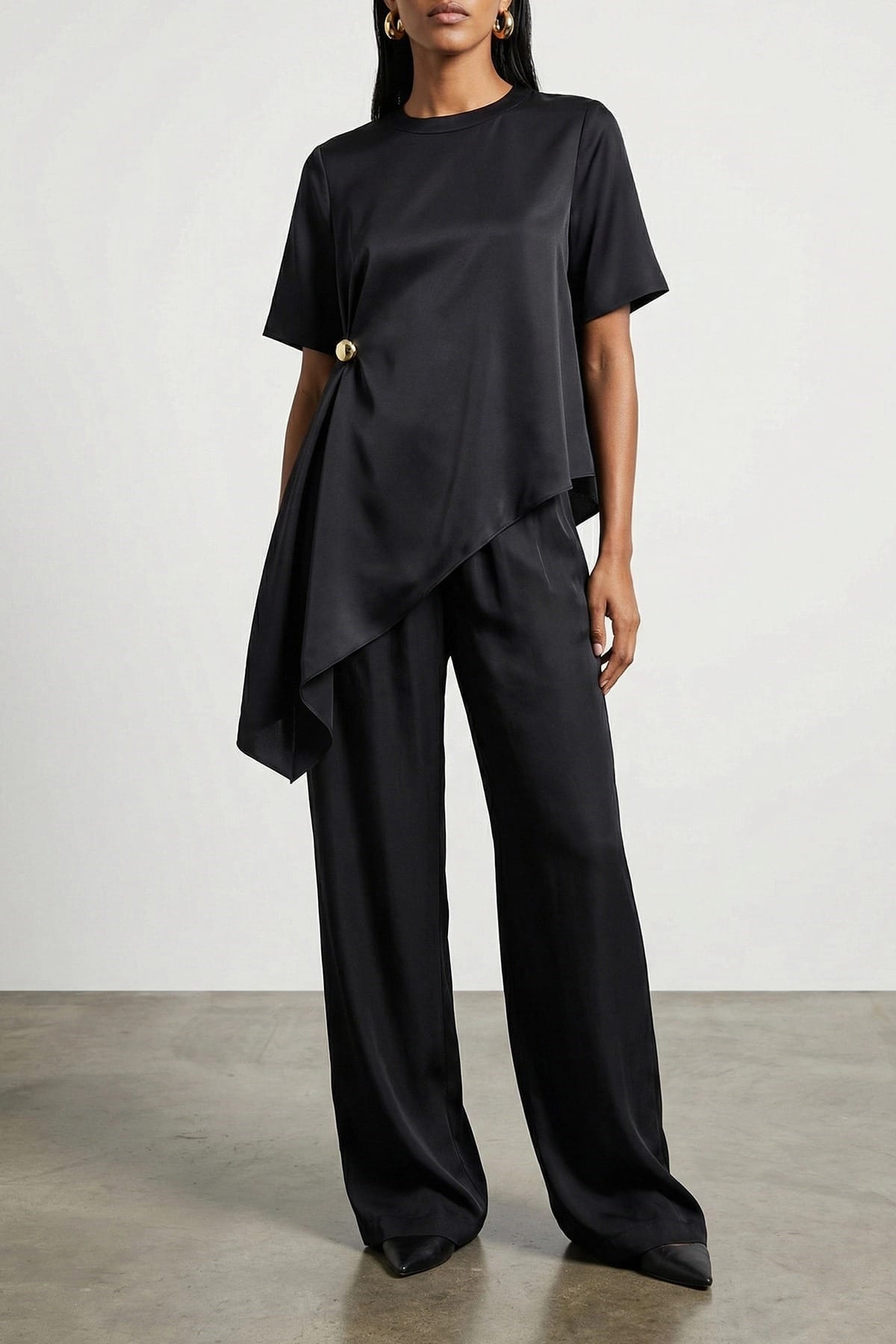 Loulou De Saison Top Madea in twill di seta - alternate view
