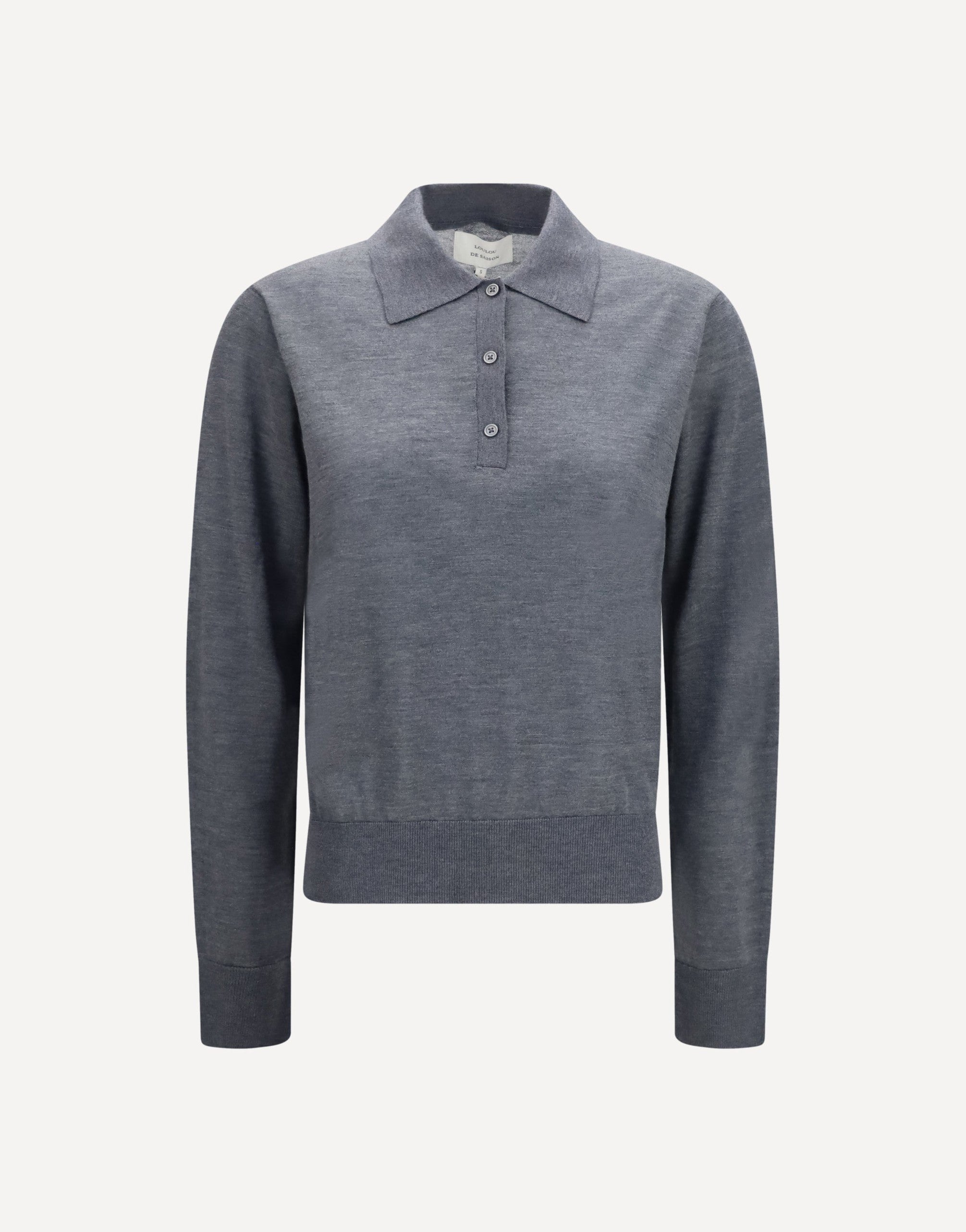 Loulou De Saison Miles Long-Sleeve Fine-Knit Polo