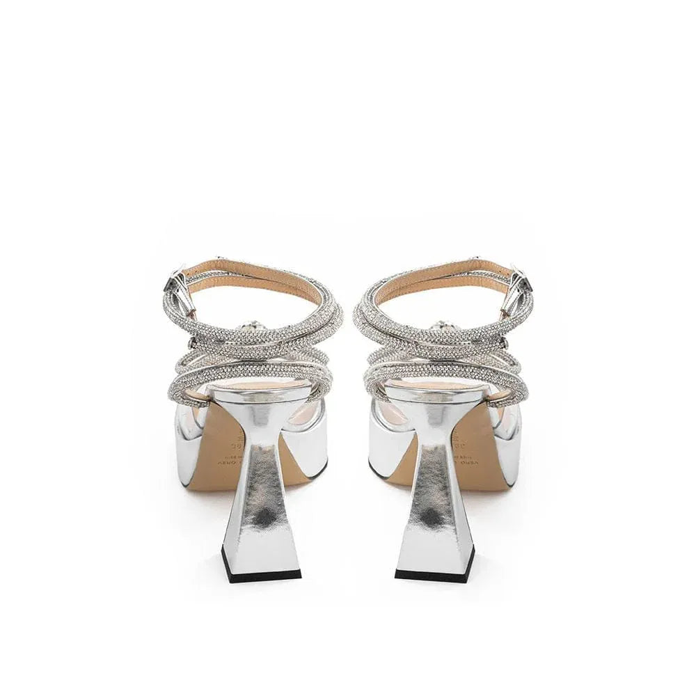 MACH & MACH Crystal-Embellished Platform Heeled Sandals
