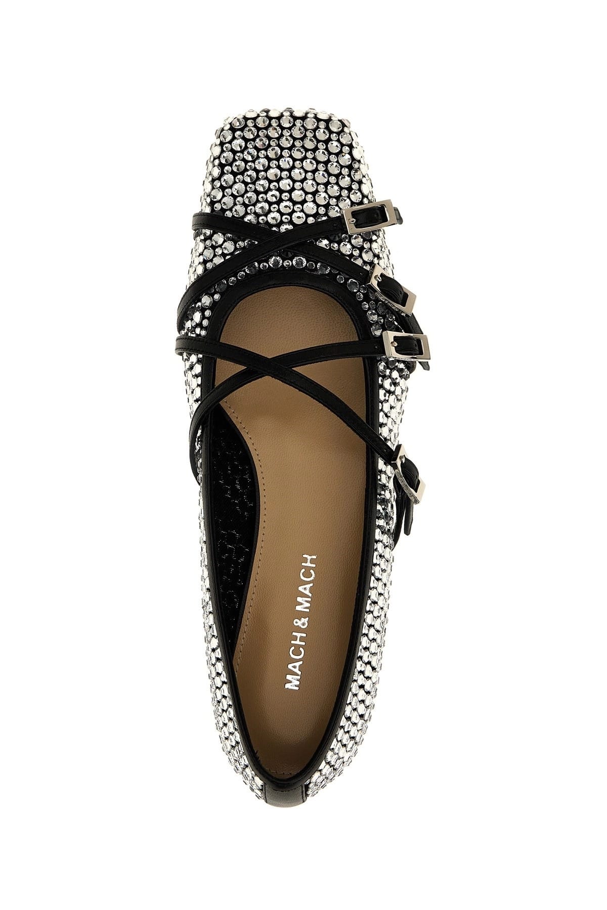 MACH & MACH MACH & MACH Crystal Net Ballet Flats