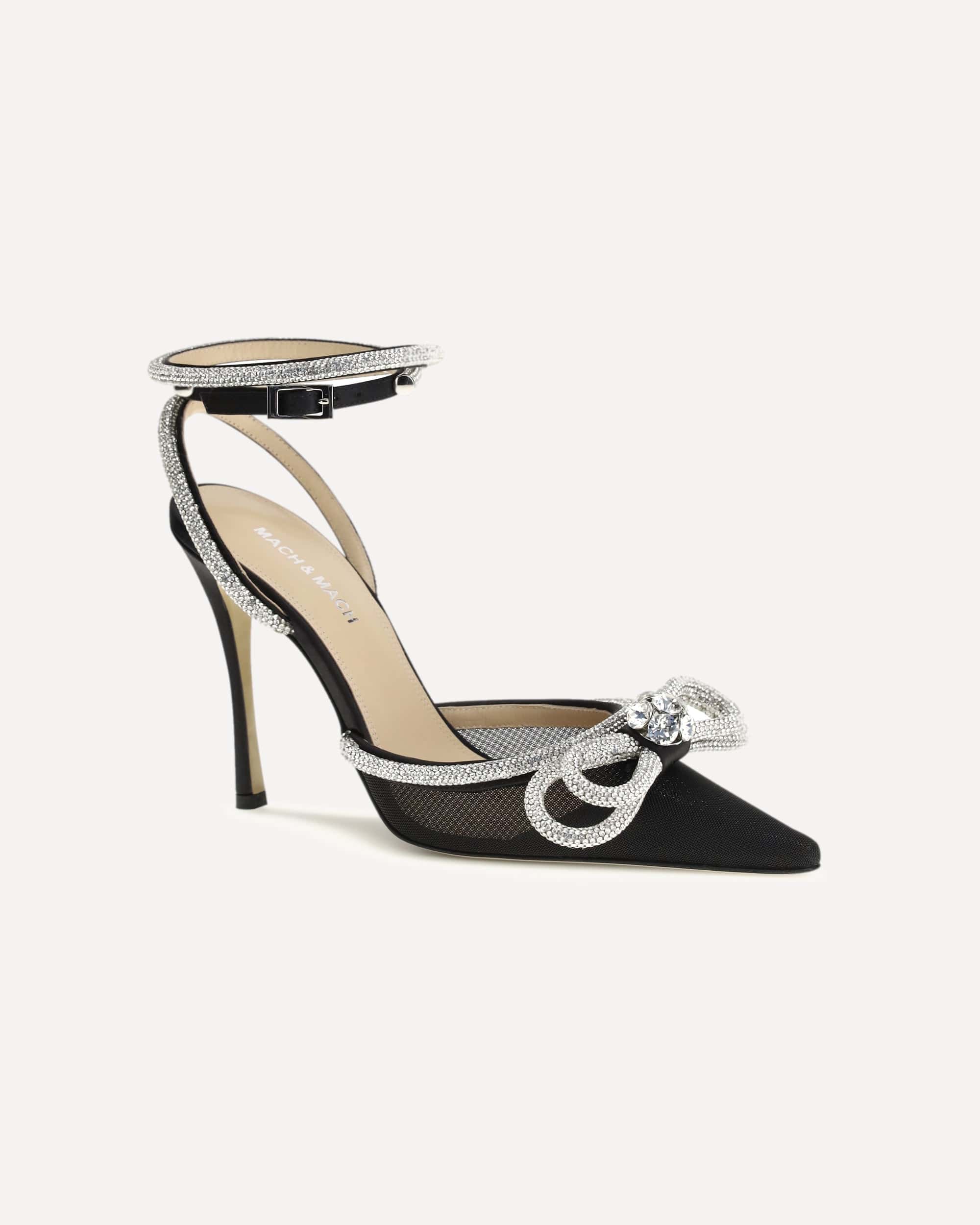 MACH & MACH Double Bow Satin Pumps - alternate view