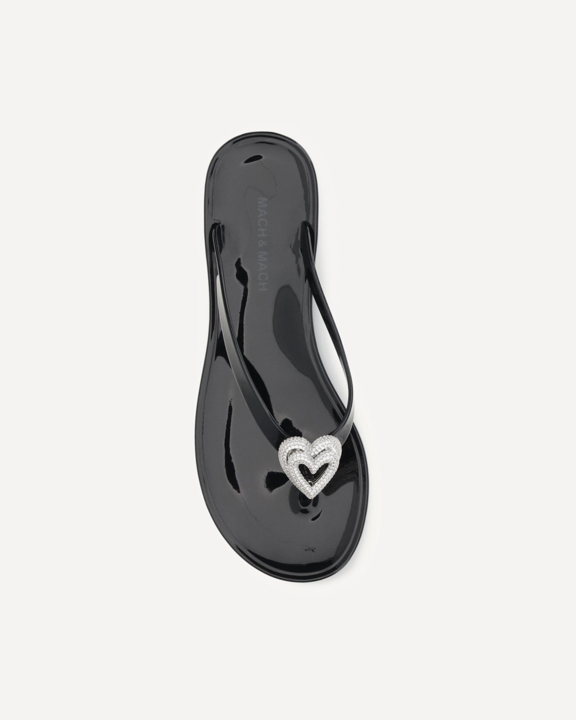 MACH & MACH MACH & MACH Double Heart Thong Sandals