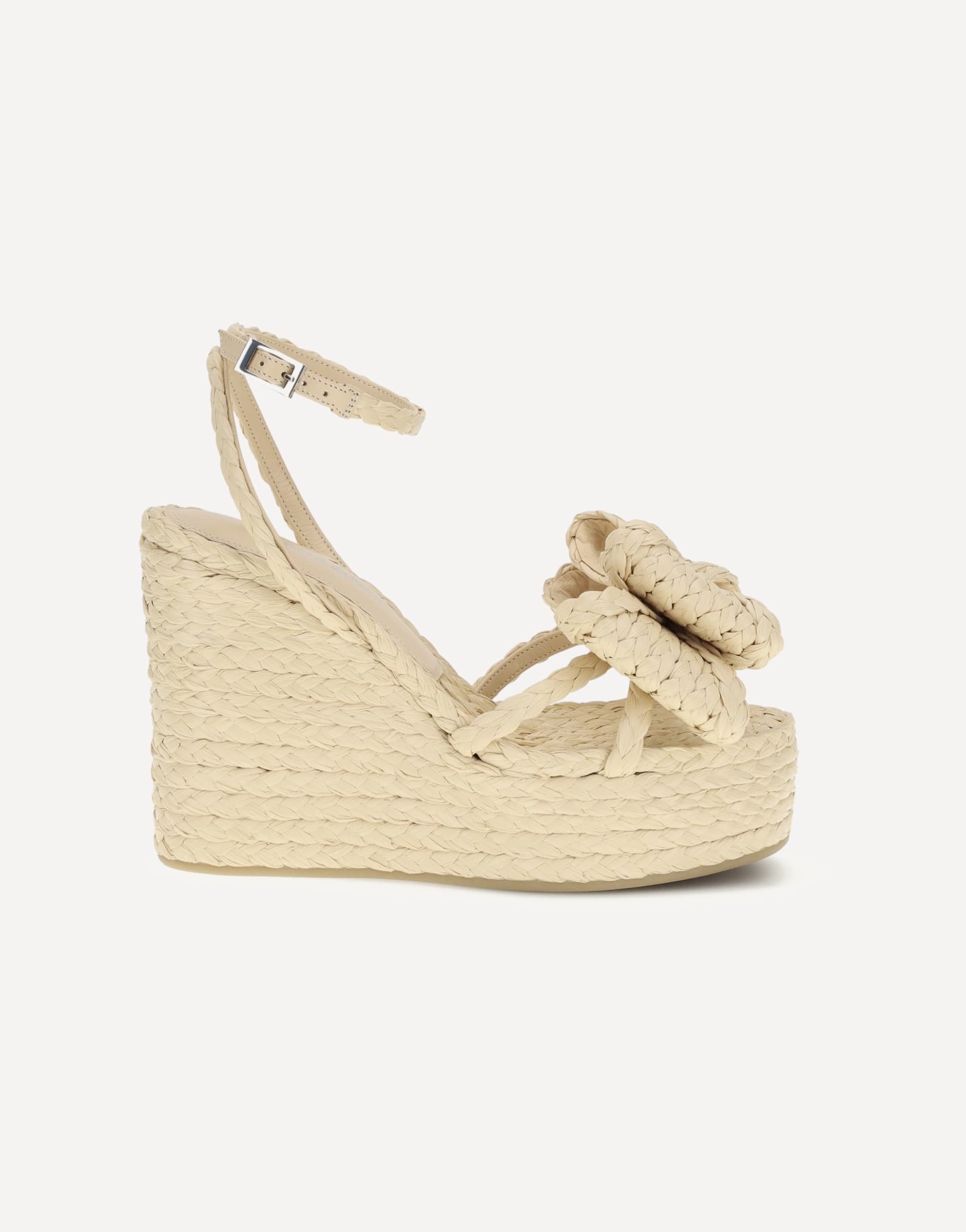 MACH & MACH Le Cadeau Raffia Wedge Sandals