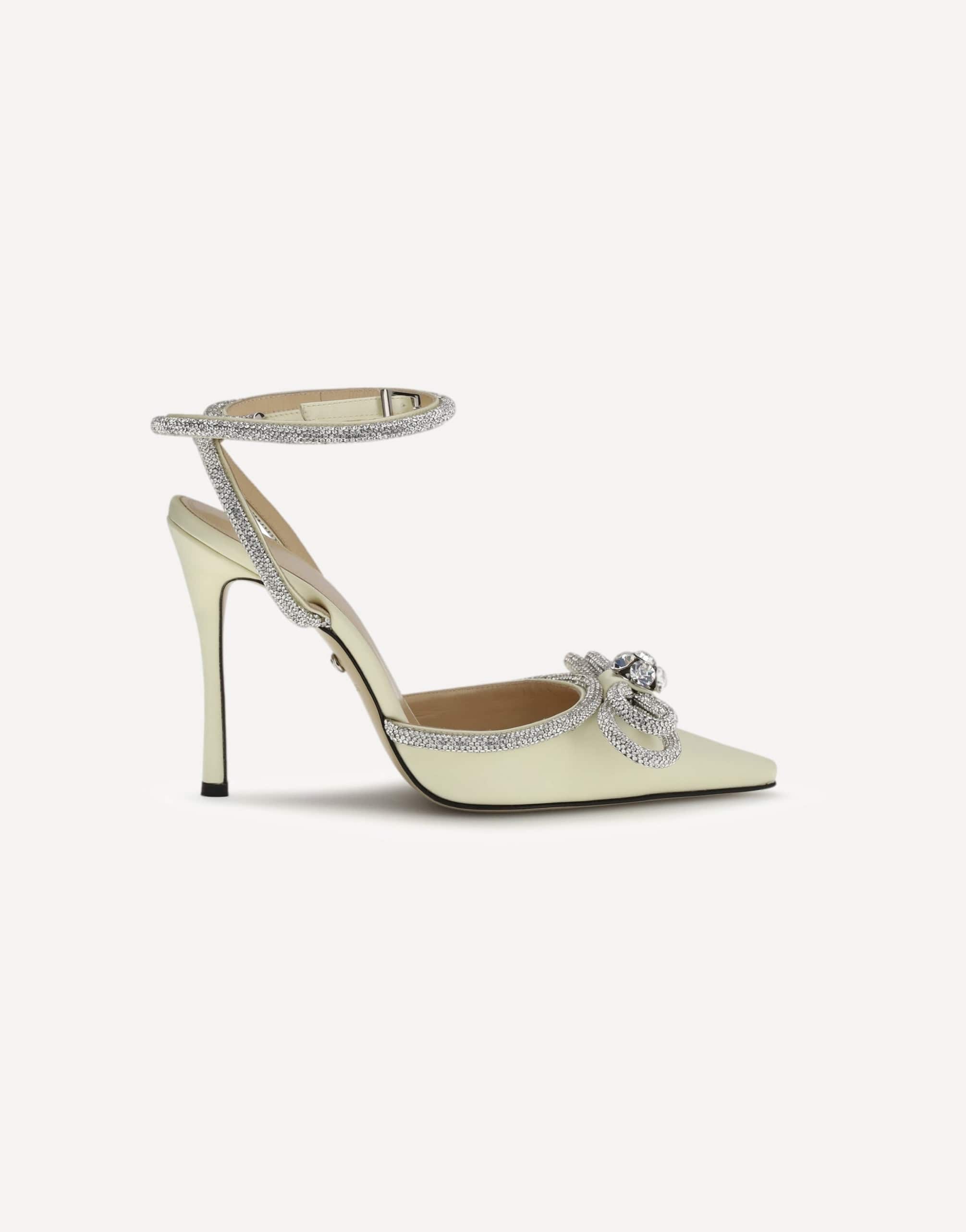MACH & MACH Satin Pumps With Crystal Bow