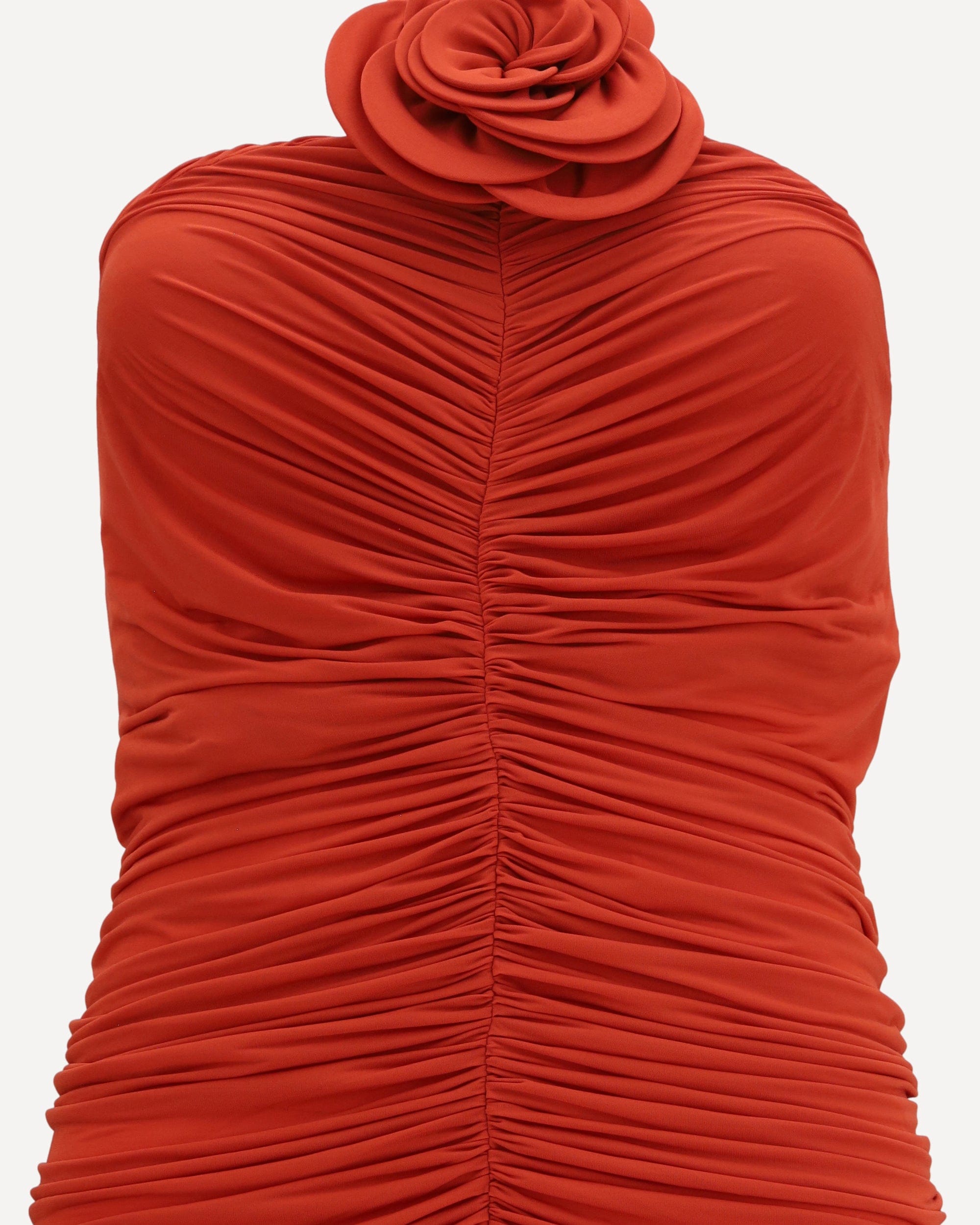 Magda Butrym Halterneck Dress With Floral Ruching Maxi