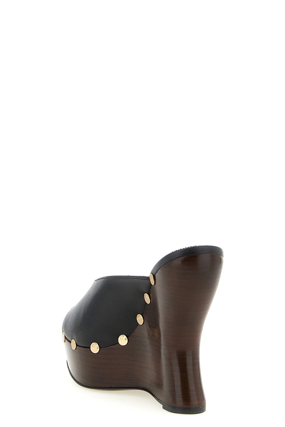 Magda Butrym Leather Studded Wedge Mules