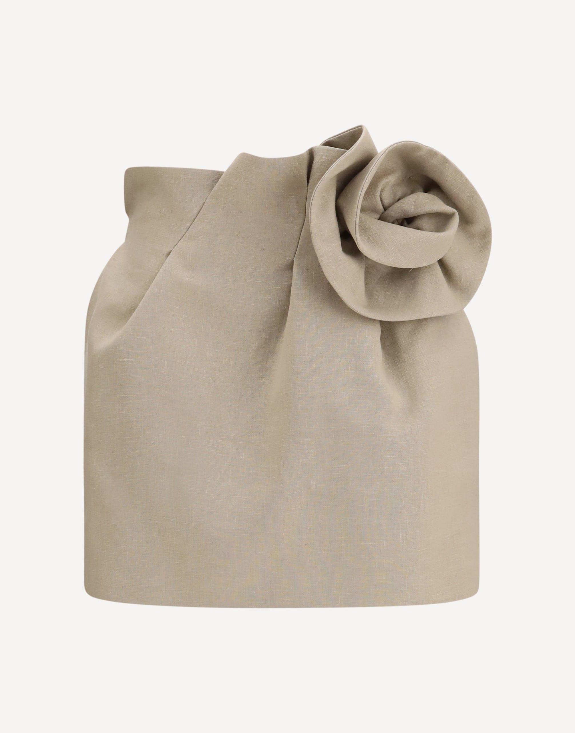 Magda Butrym Magda Butrym Linen Mini Skirt With Side Ruffle