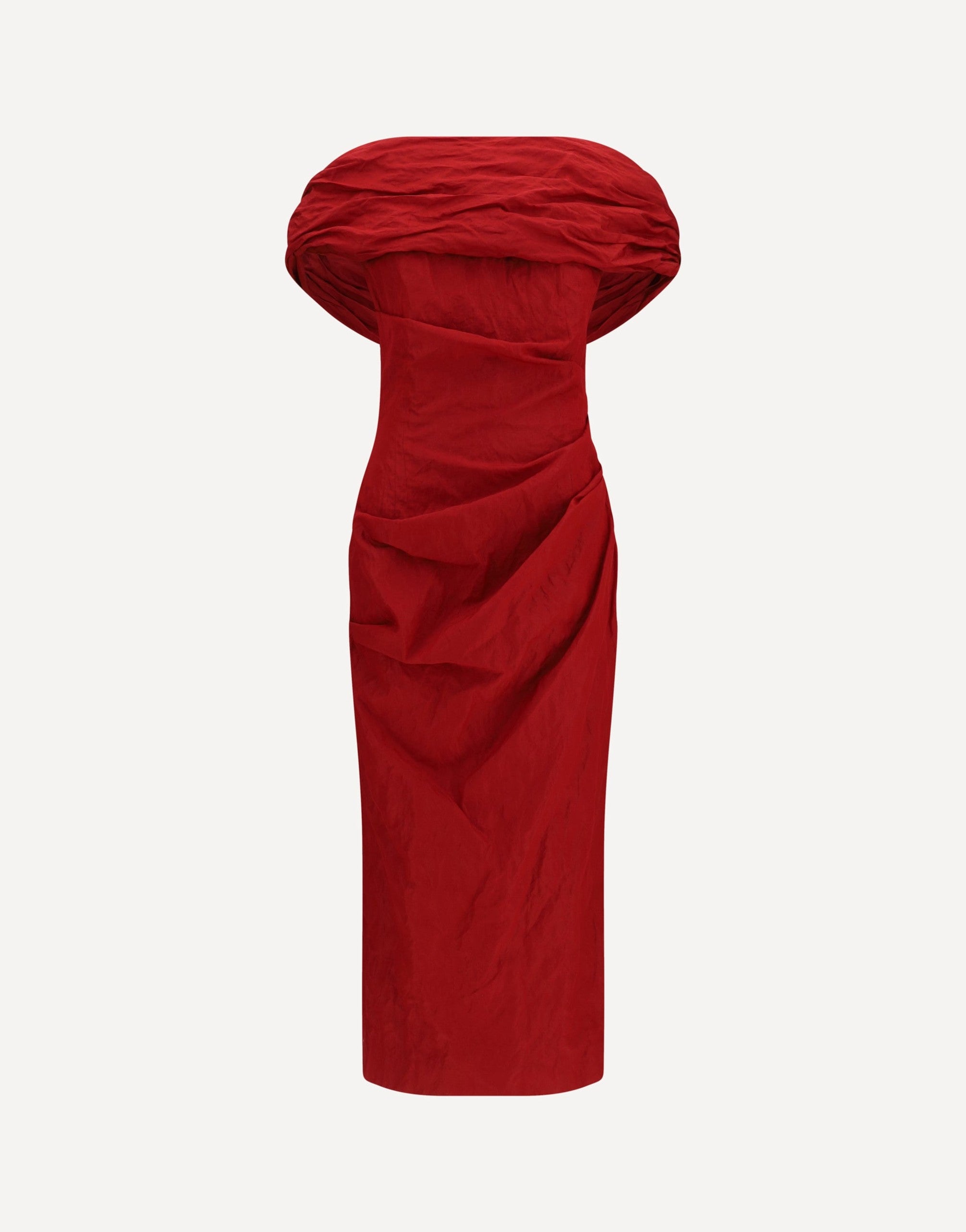 Magda Butrym off-shoulder gedrapeerde midi-jurk