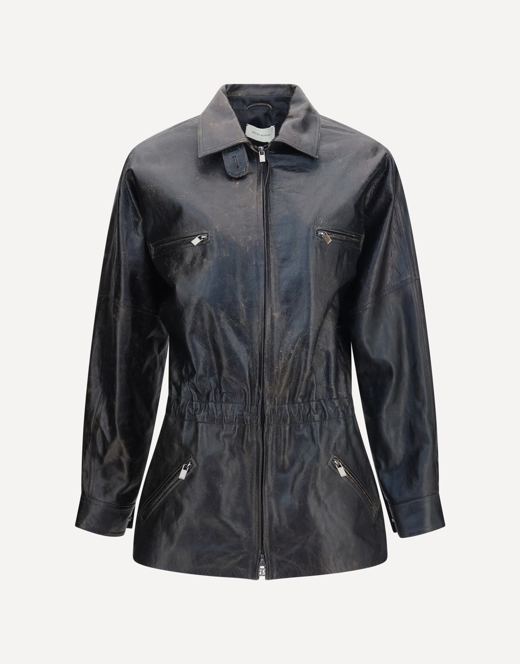 Magda Butrym vintage leren jack met trekkoord