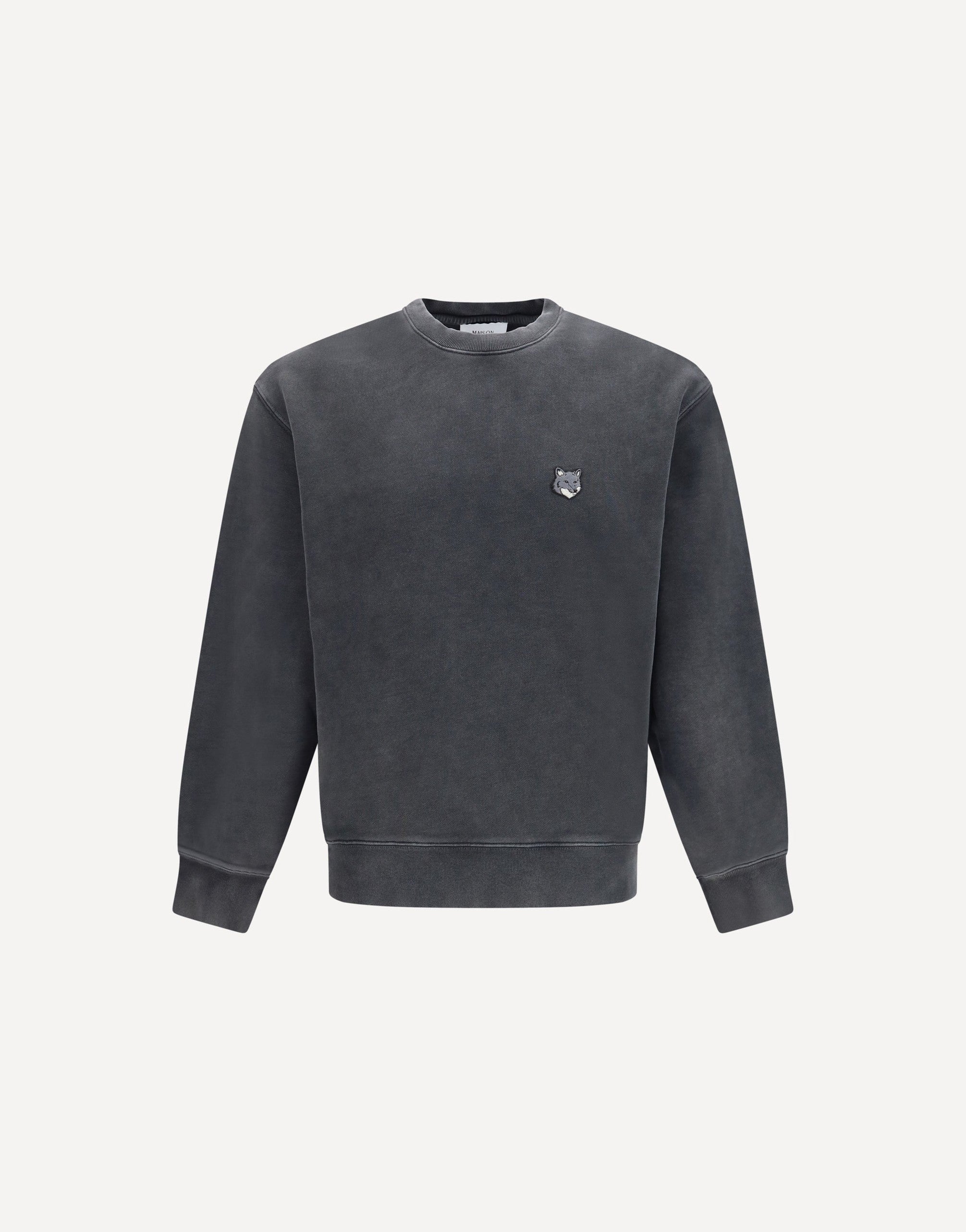 Maison Kitsuné Rundhalspullover mit Fox Head-Logo