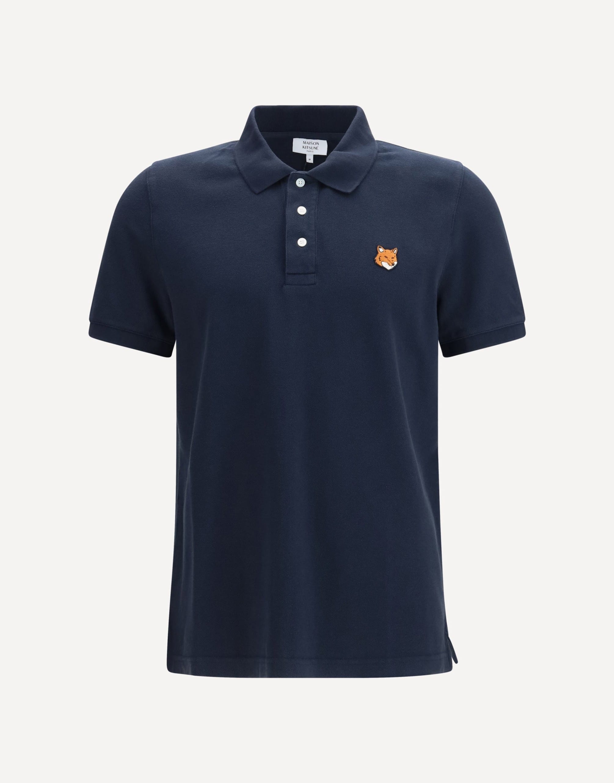Maison Kitsuné Fox Head Polo In Organic Cotton Piqué