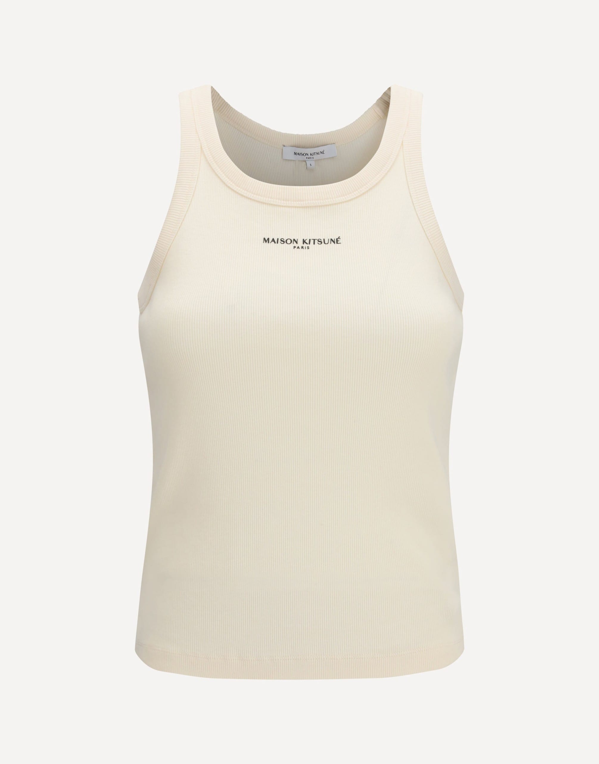 Maison Kitsuné Ribbed Cotton Logo Tank Top