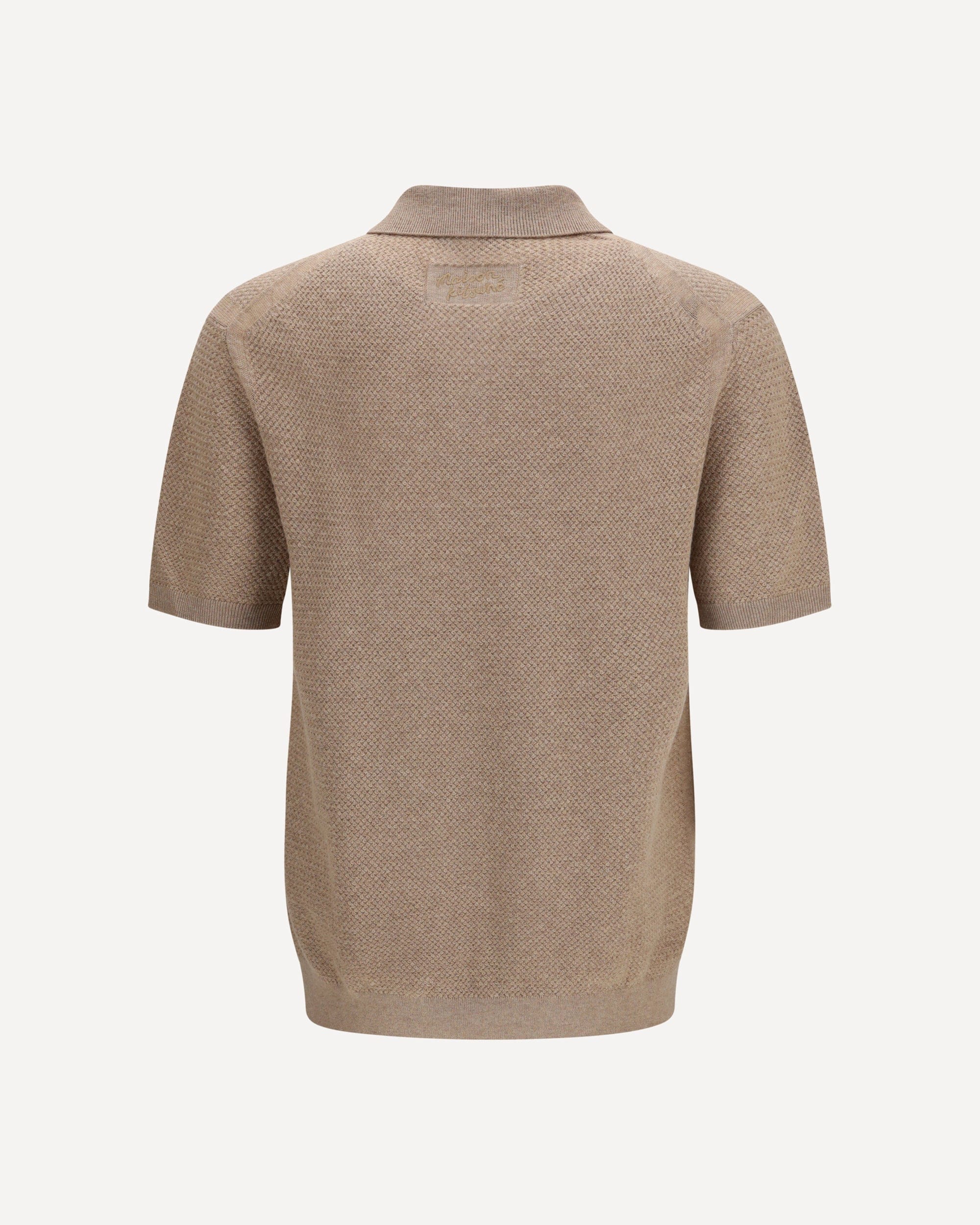 Maison Kitsuné Textured Merino Cotton Short-Sleeve Polo - alternate view