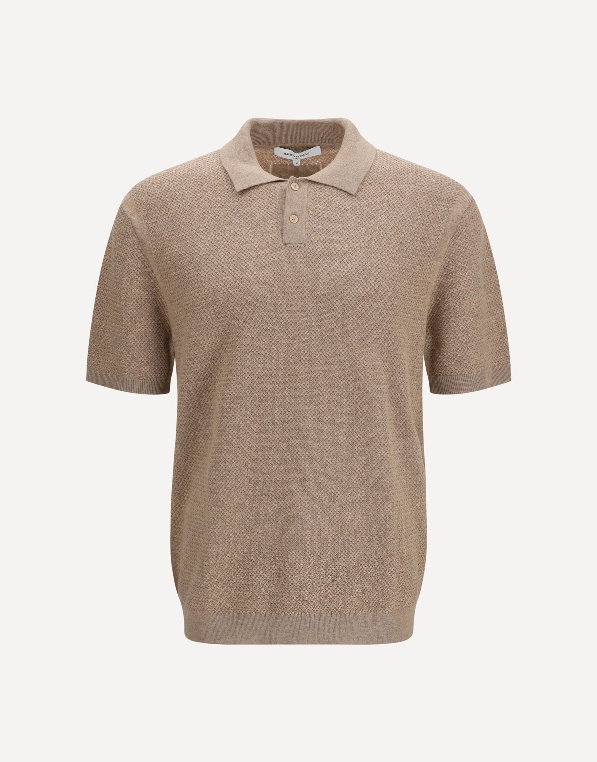 Maison Kitsuné Textured Merino Cotton Short-Sleeve Polo