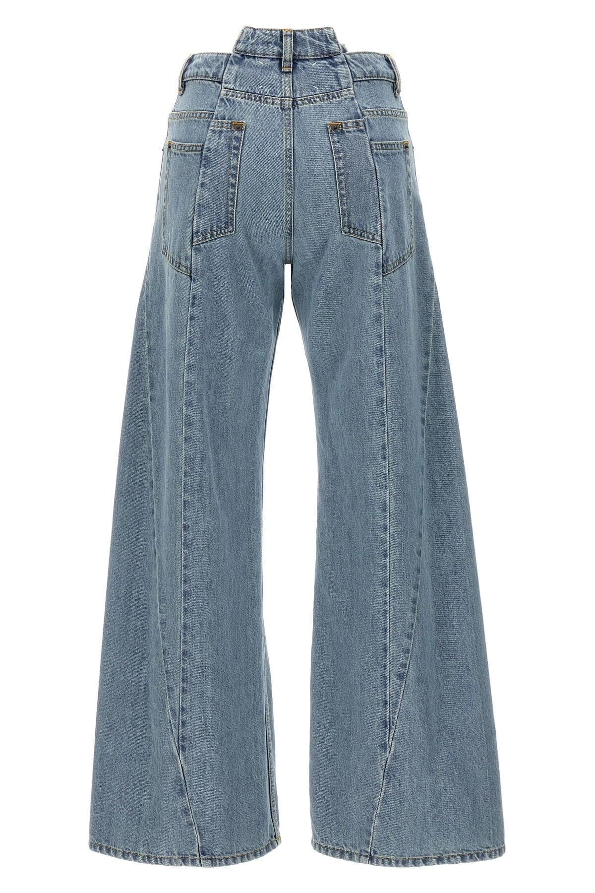 Maison Margiela アシンメトリーウエスト ワイドレッグジーンズ - alternate view