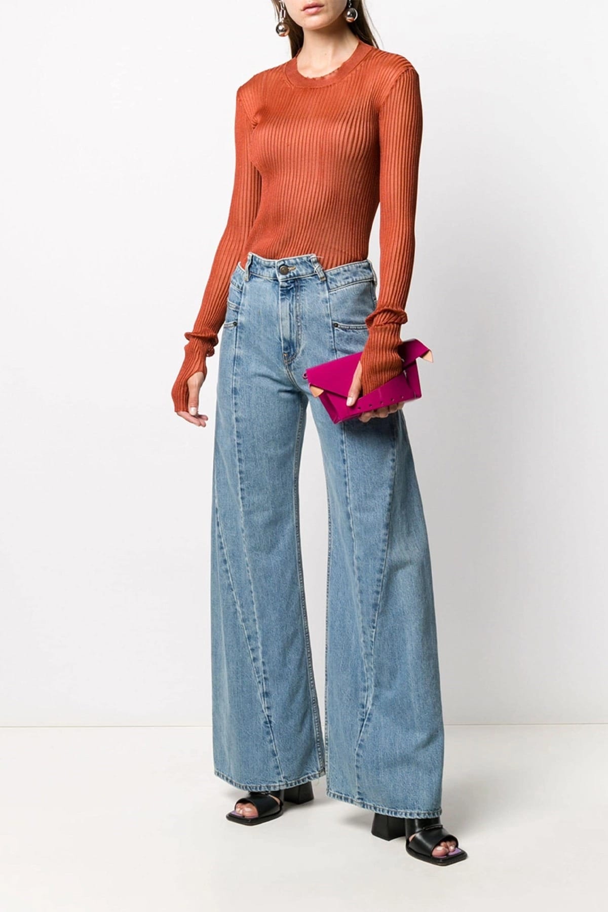Jeans larges à taille asymétrique Maison Margiela