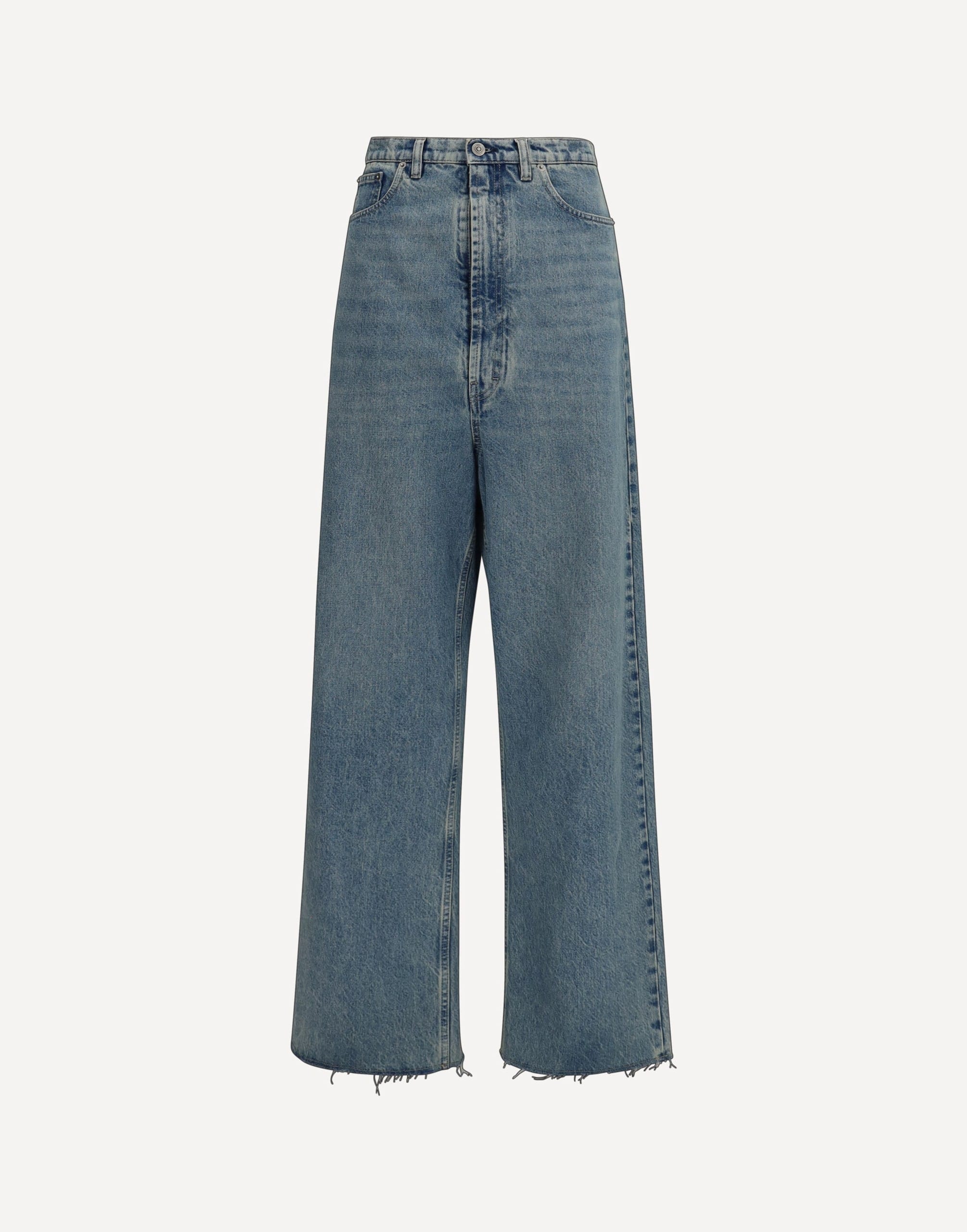 Maison Margiela Blue Raw-Cut Wide-Leg Jeans