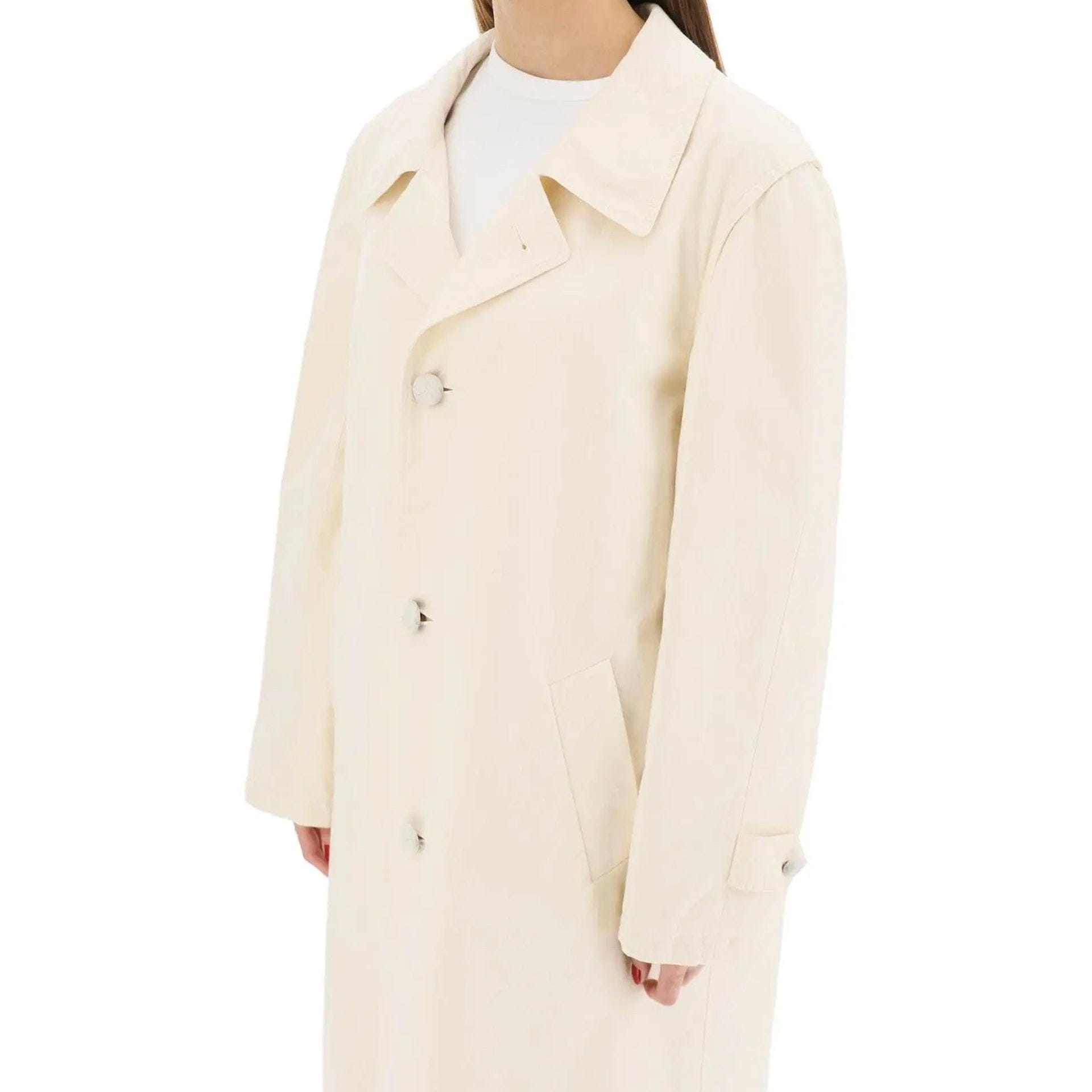 Maison Margiela Cotton Long-Sleeve Coat With Buttons