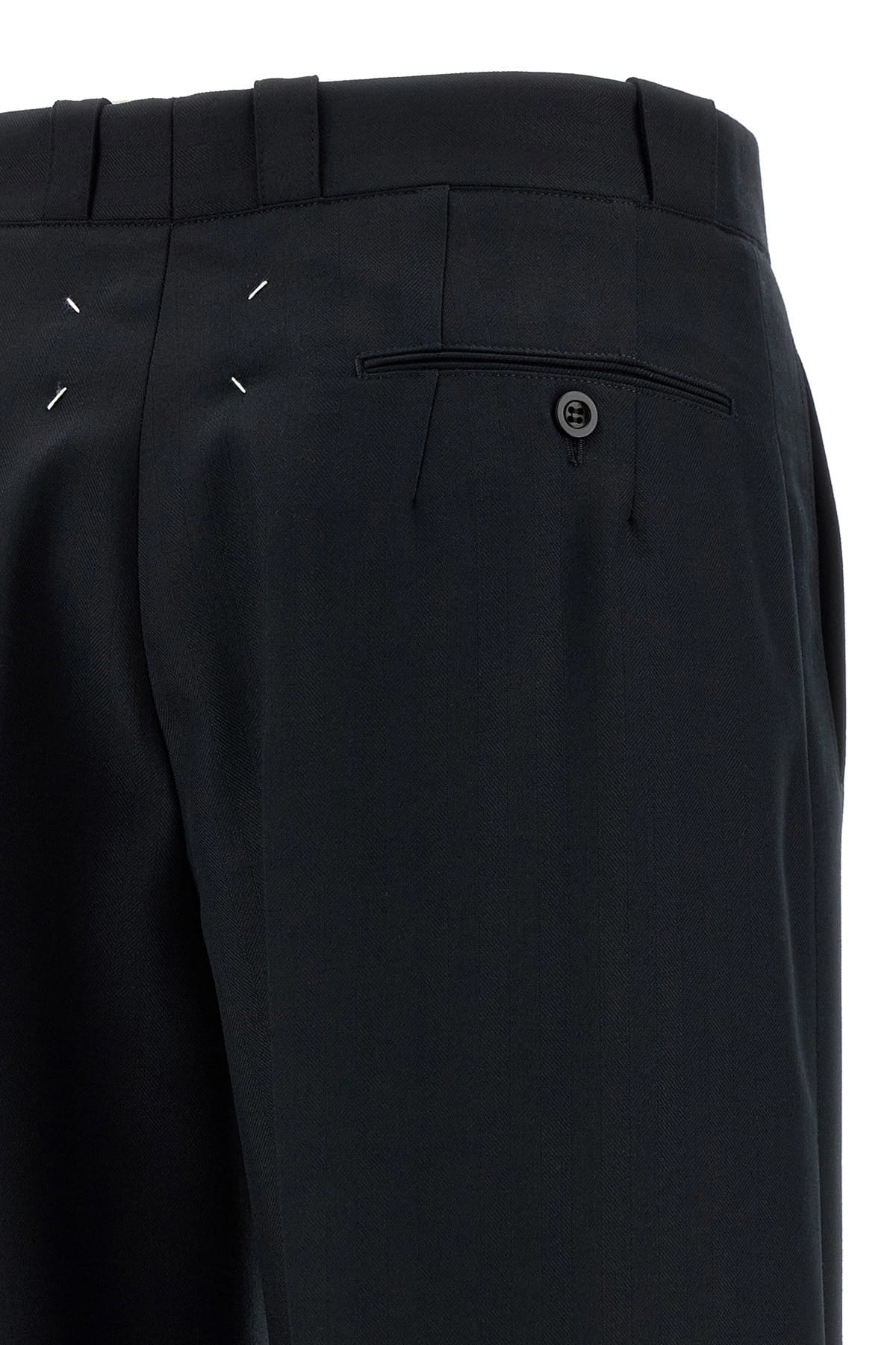 Maison Margiela Maison Margiela Herringbone Wide-Leg Trousers