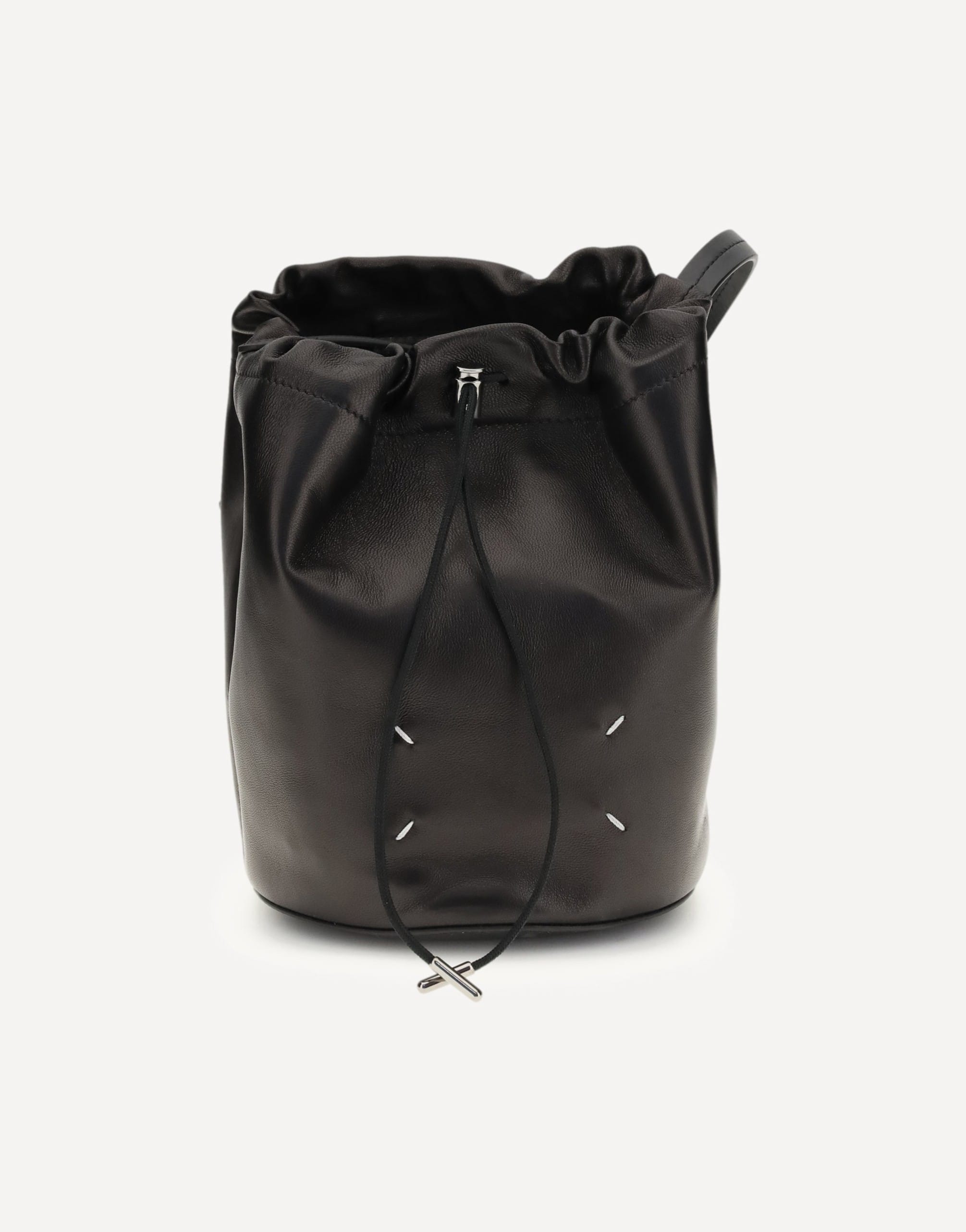 Maison Margiela Leather Bucket Bag With Drawstring