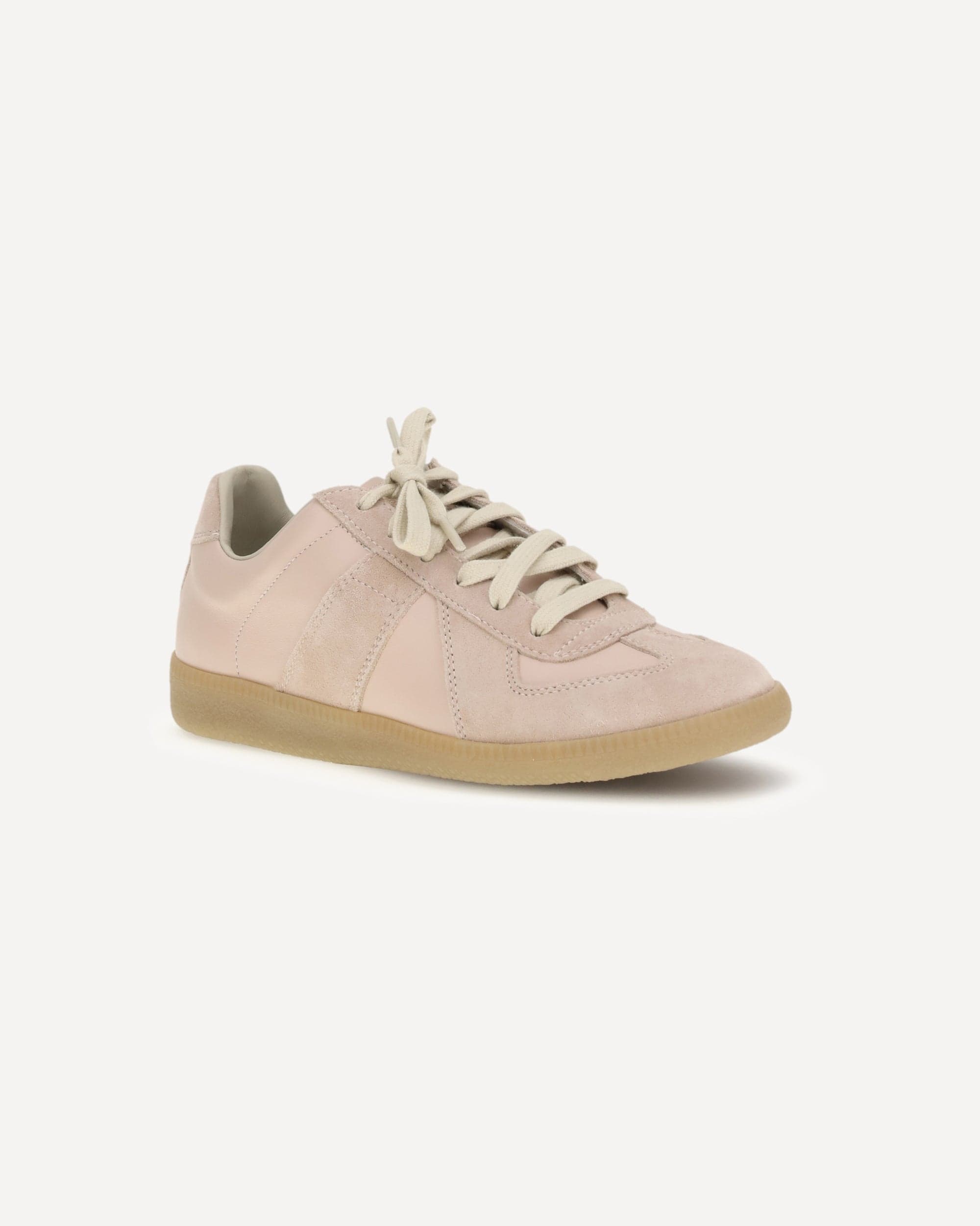 Maison Margiela Leather Sneakers With Suede Detailing - alternate view