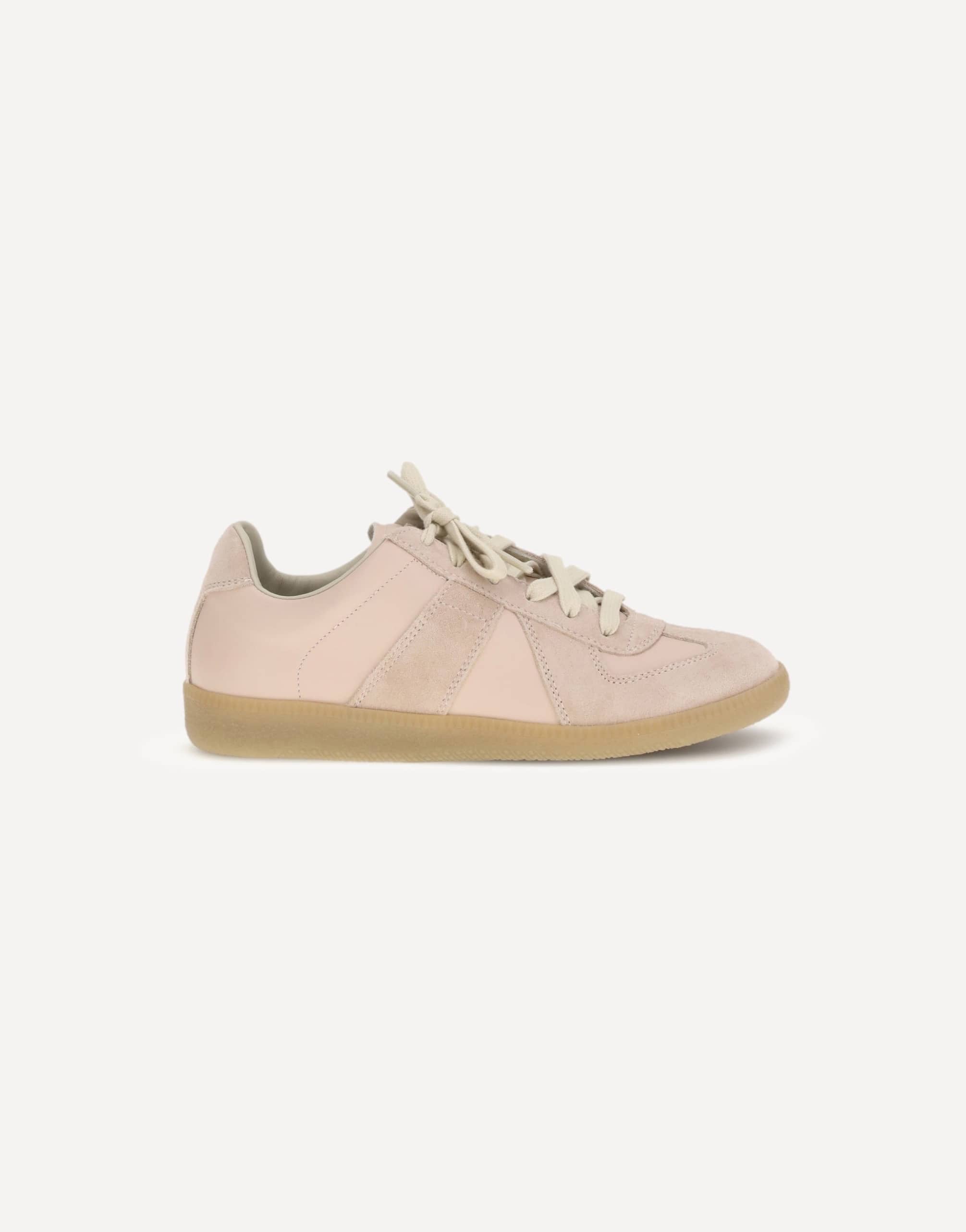 Maison Margiela Leather Sneakers With Suede Detailing