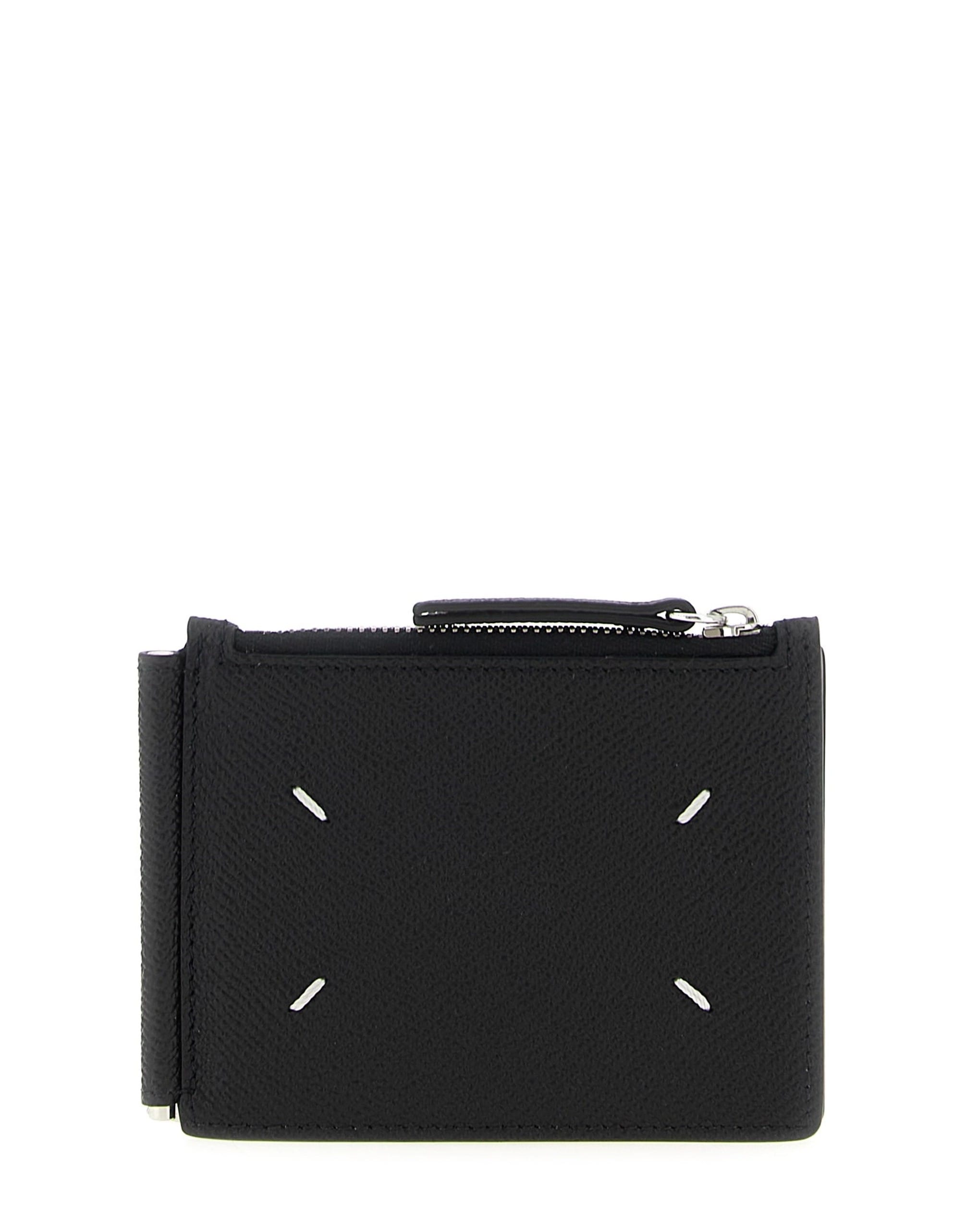 Maison Margiela Maison Margiela Logo Embroidered Leather Wallet